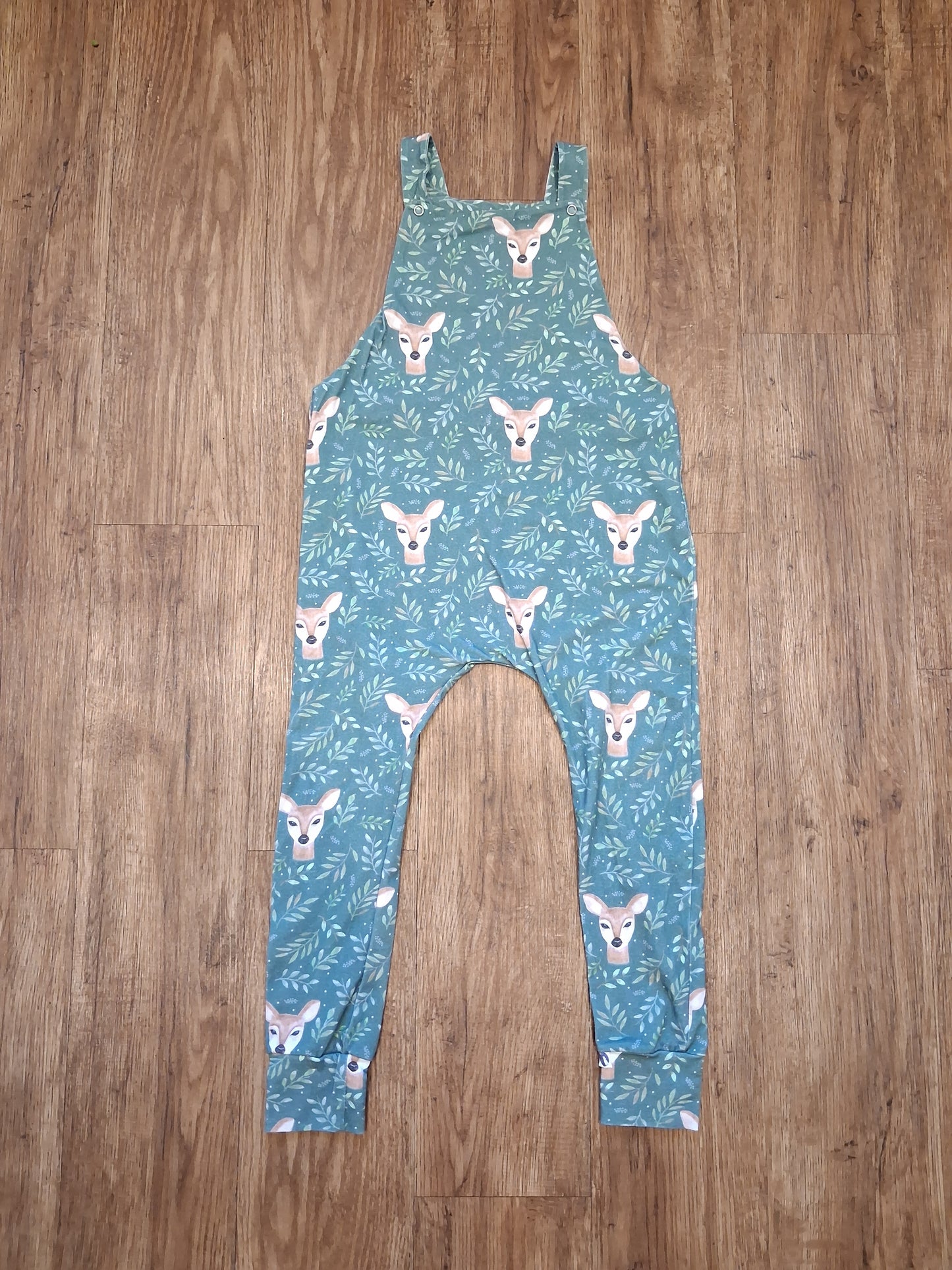 Handmade Deer & Nature Dungarees - Girls 4-5 years - Little J Clothing