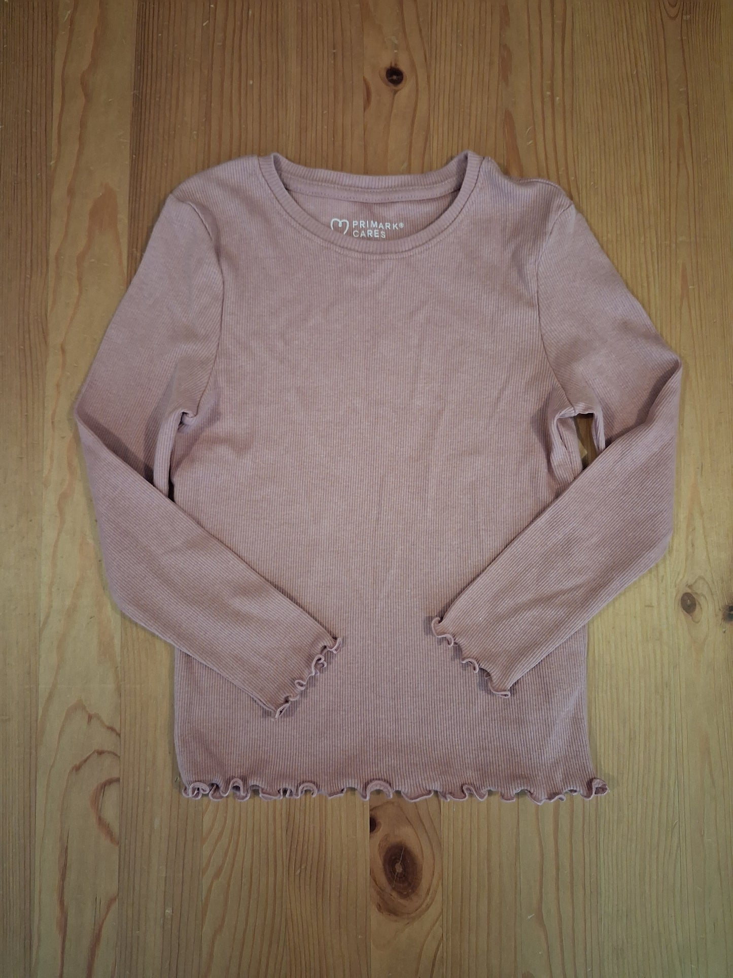 Light Pink Ribbed Long Sleeve Top - Girls 6-7 years - Primark