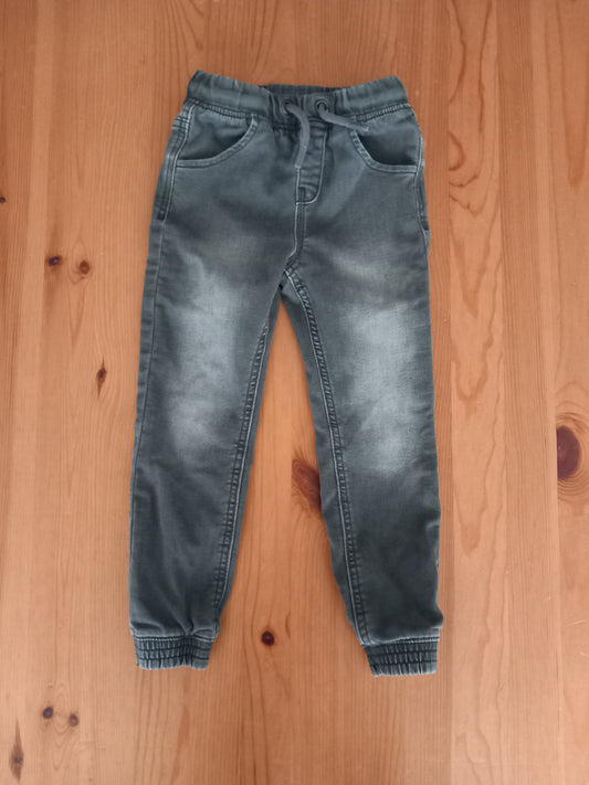 Grey Distressed Look Jeans With Elasticated Drawstring Waistband - Boys 4-5 years - Matalan