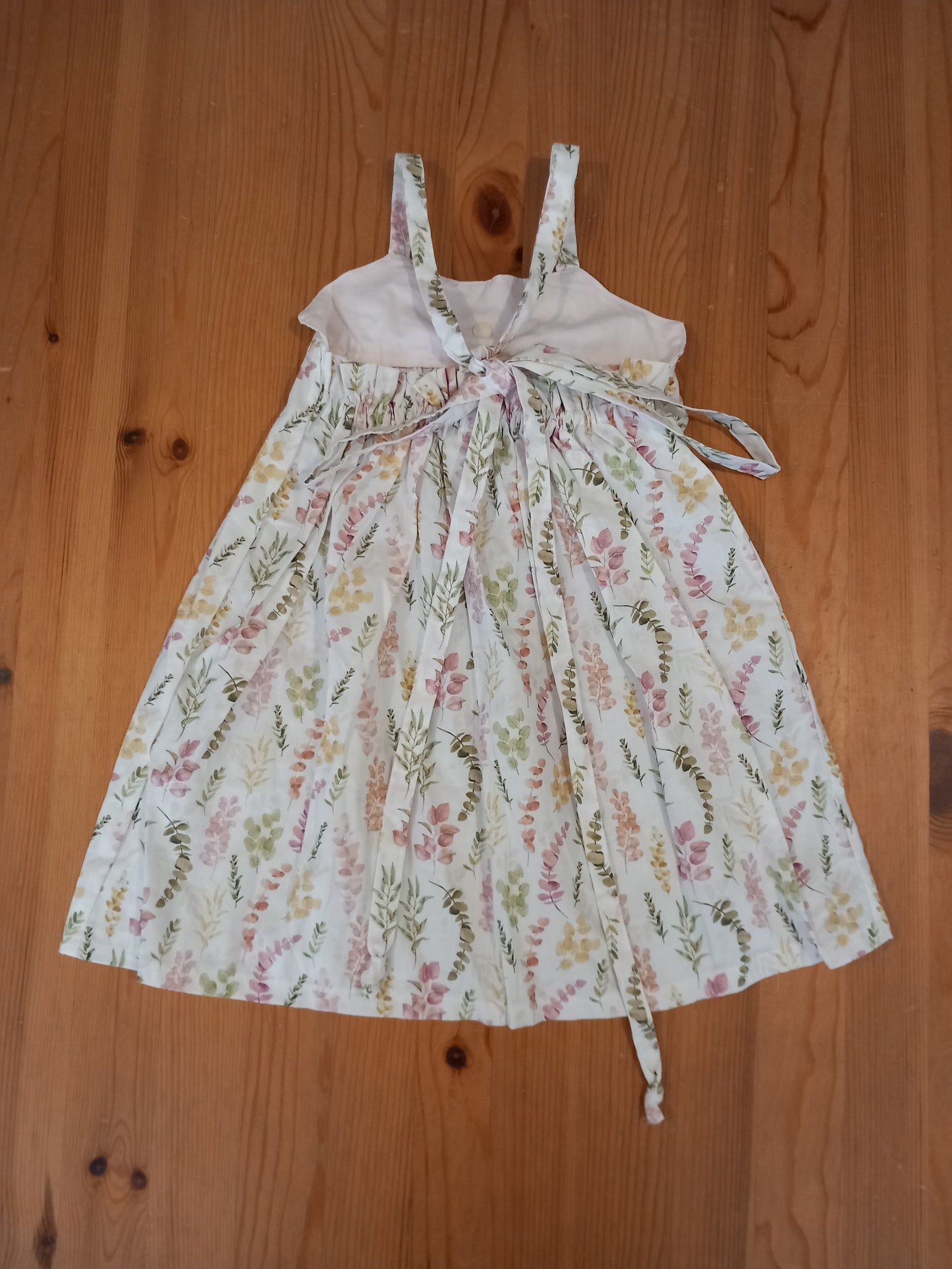 Handmade Plants Sleeveless Bow Dress - Girls 4-5 years - My Little Cotton Co.