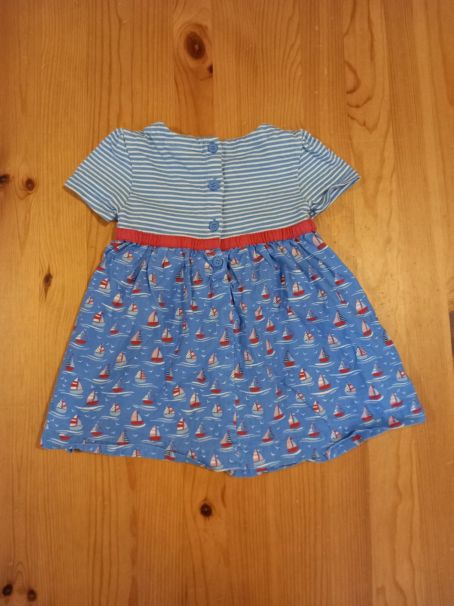 Boats Short Sleeve Dress - Girls 6-12 months - JoJo Maman Bébé
