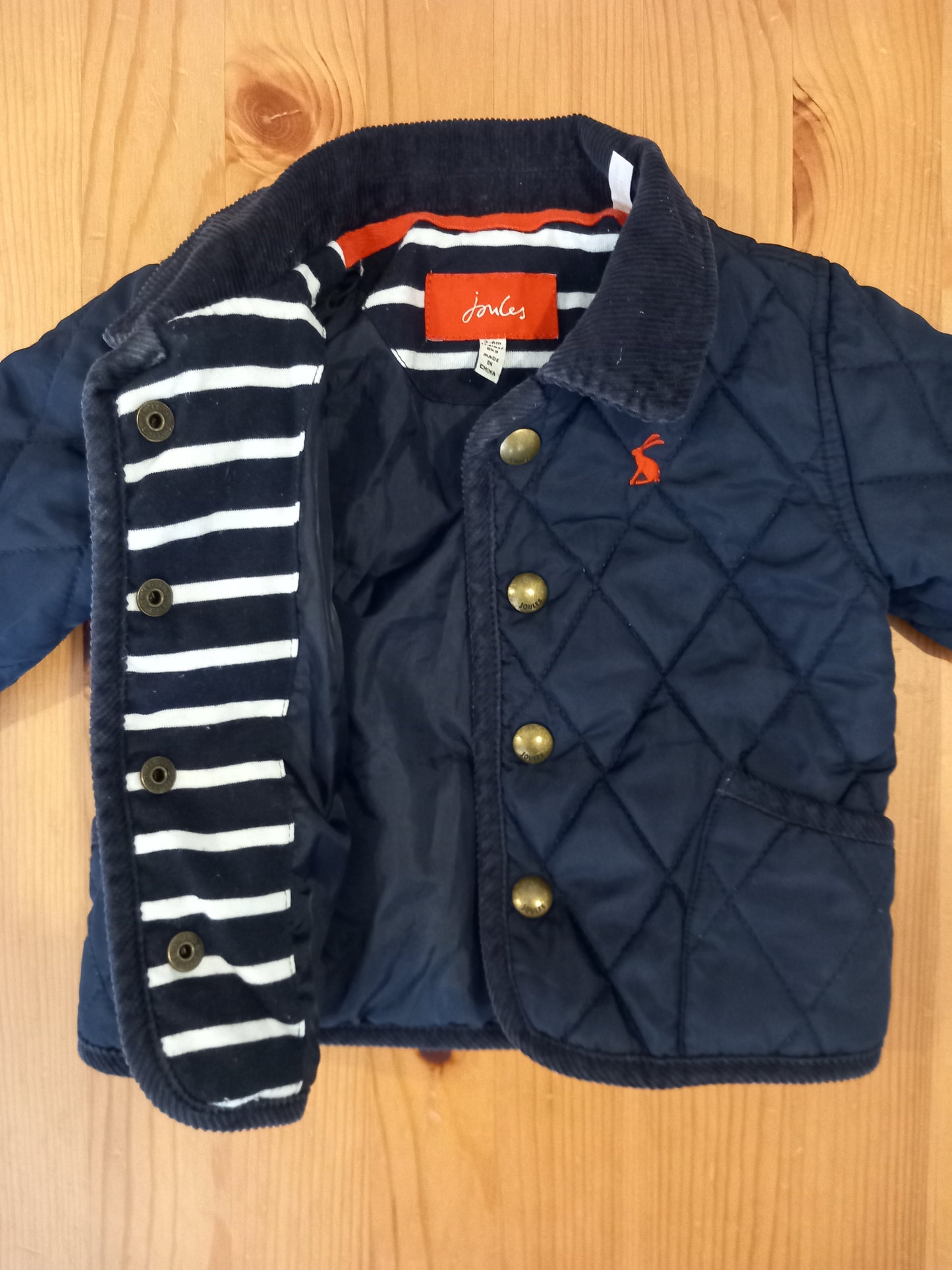 Navy Quilted Jacket - Unisex 3-6 months - Joules