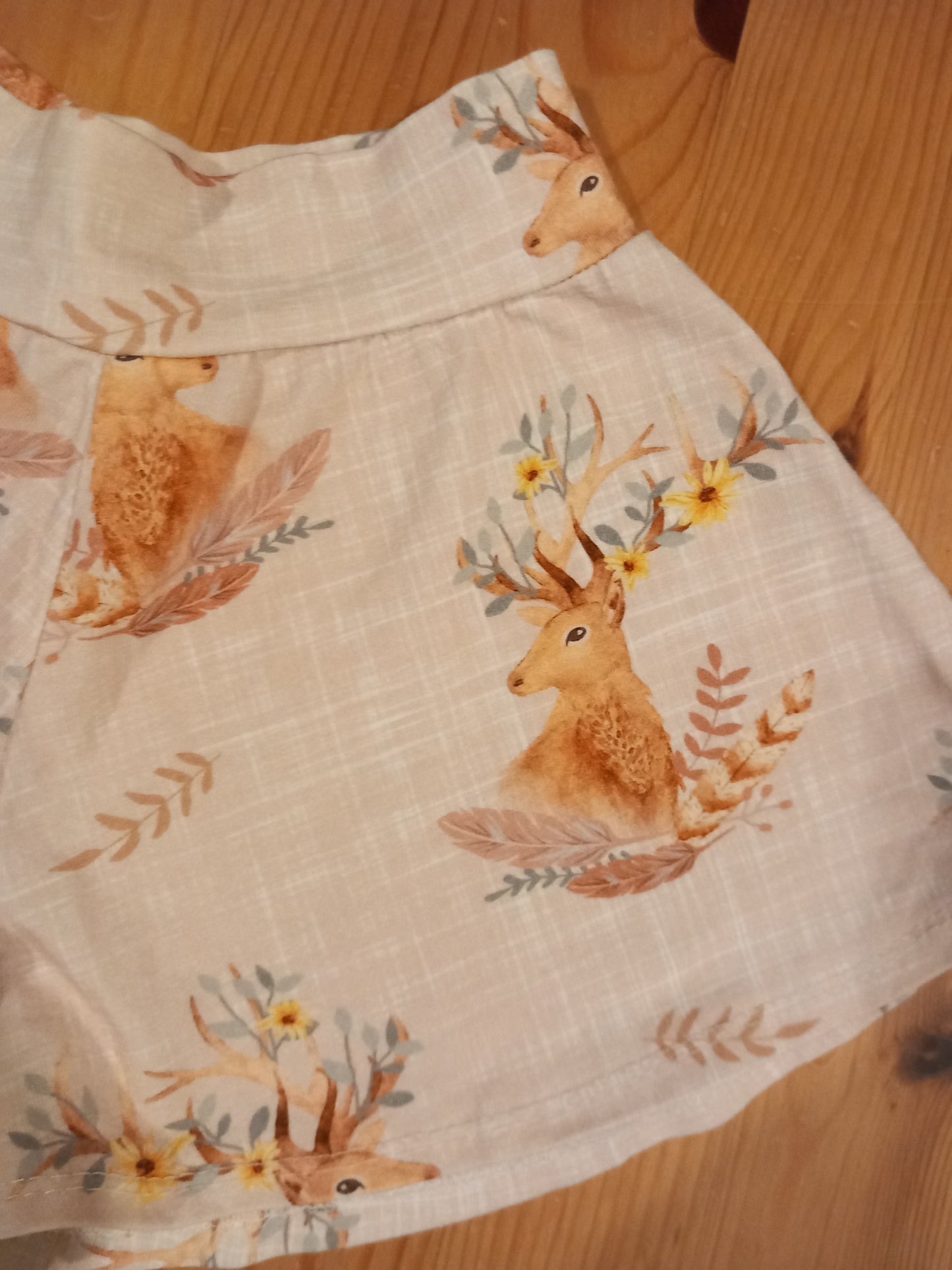 Handmade Deer & Flowers Shorts - Girls 4-5 years - Bunny & Bear Clothing