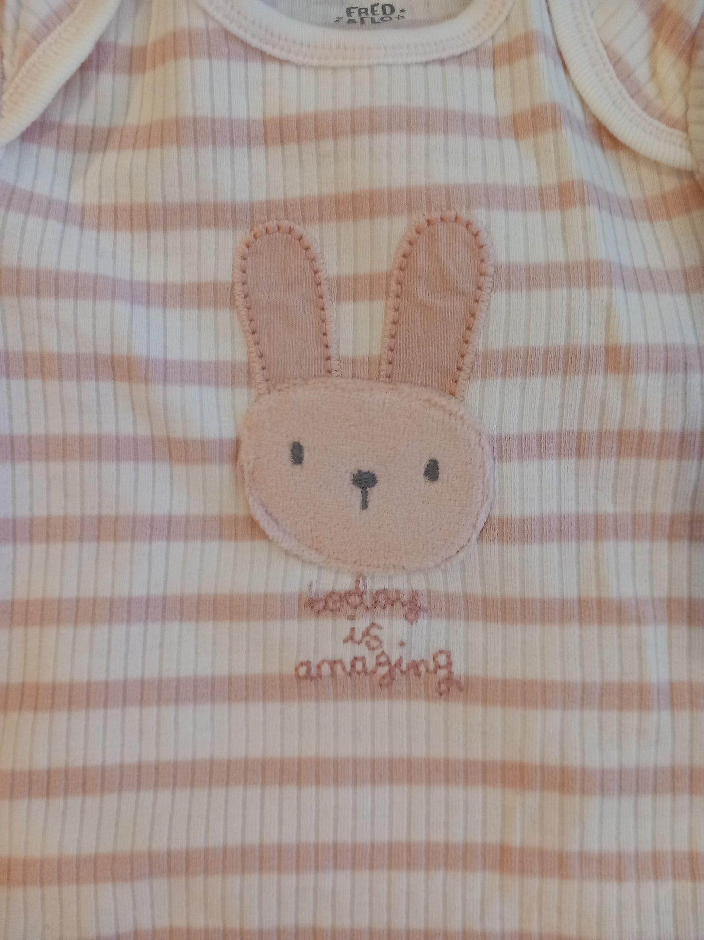 Ribbed Long Sleeve Top & Leggings With Covered Feet Set (BNWT) - Girls up to 3 months - F&F