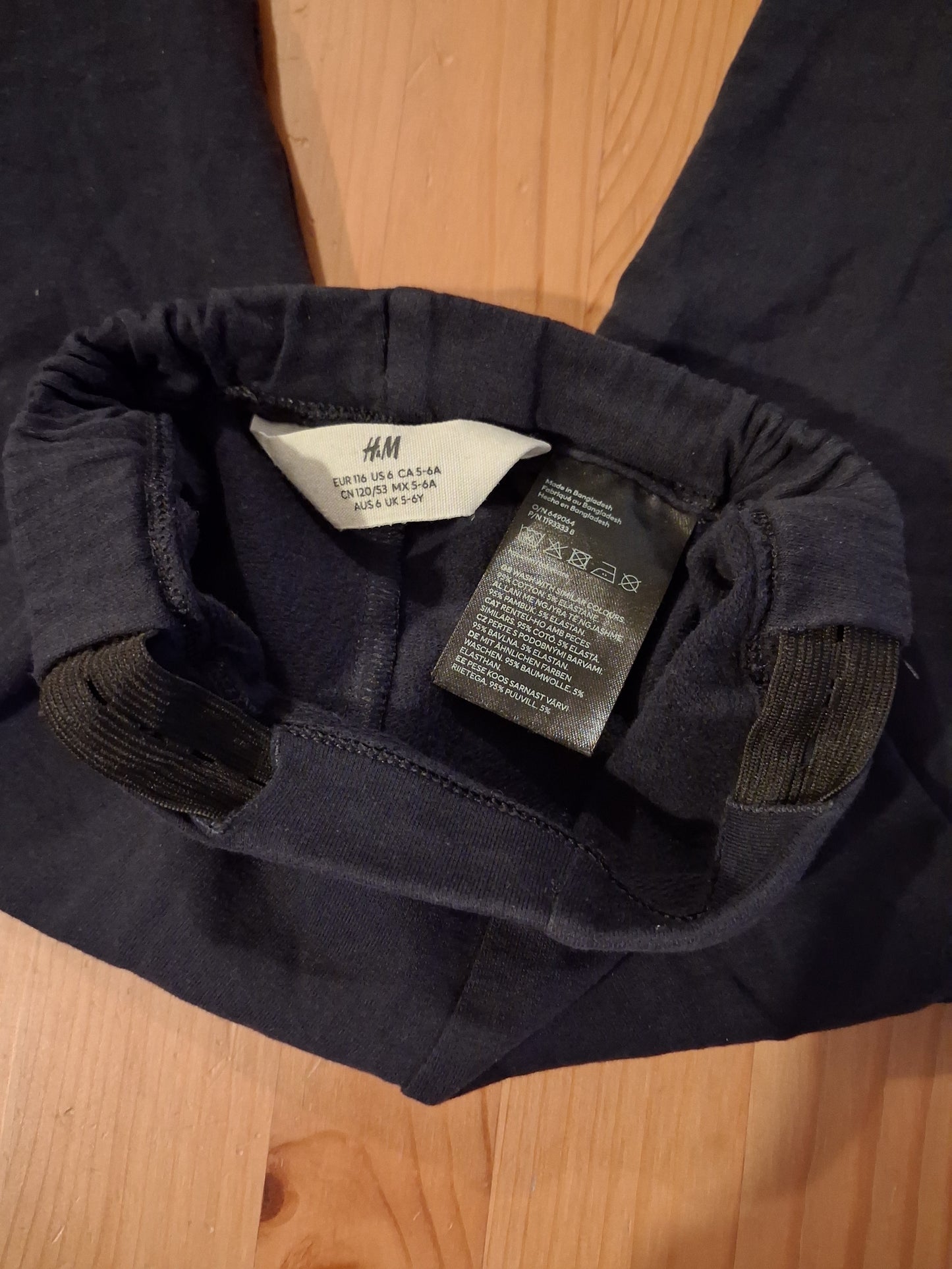 Navy Stretch Material Trousers With Adjustable Waistband - Girls 5-6 years - H&M