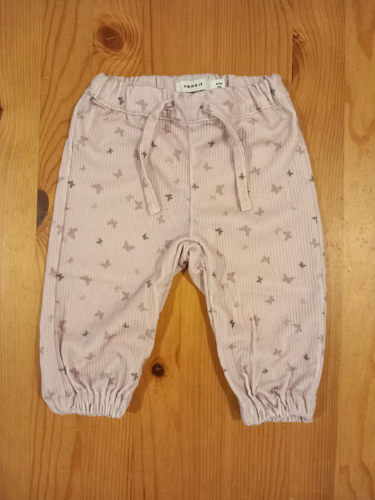 Soft Feel Ribbed Butterfly Trousers With Adjustable Waistband - Girls 4-6 months - Name It