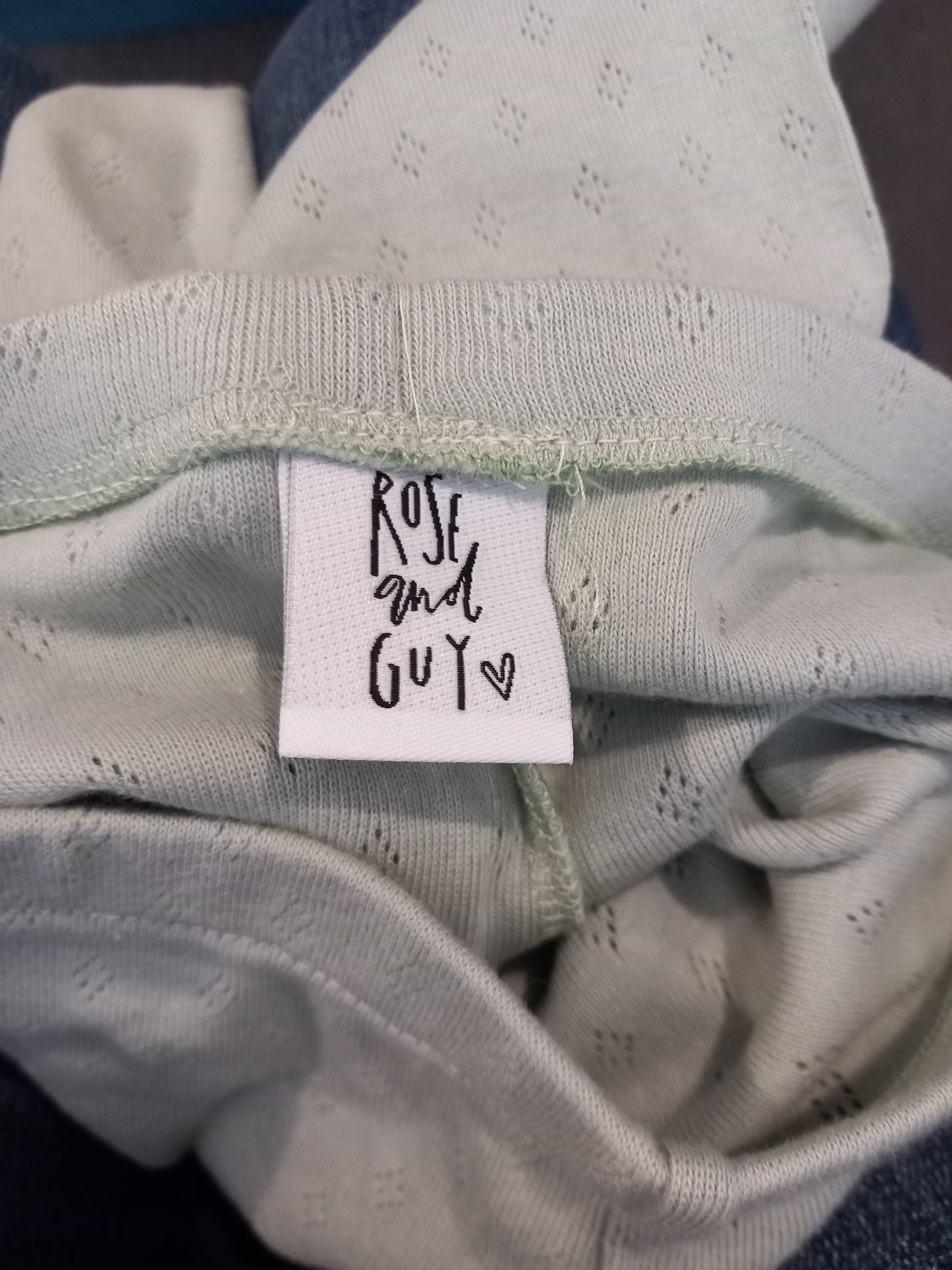 Handmade Light Green Patterned Leggings - Girls 2-3 years - Rose & Guy