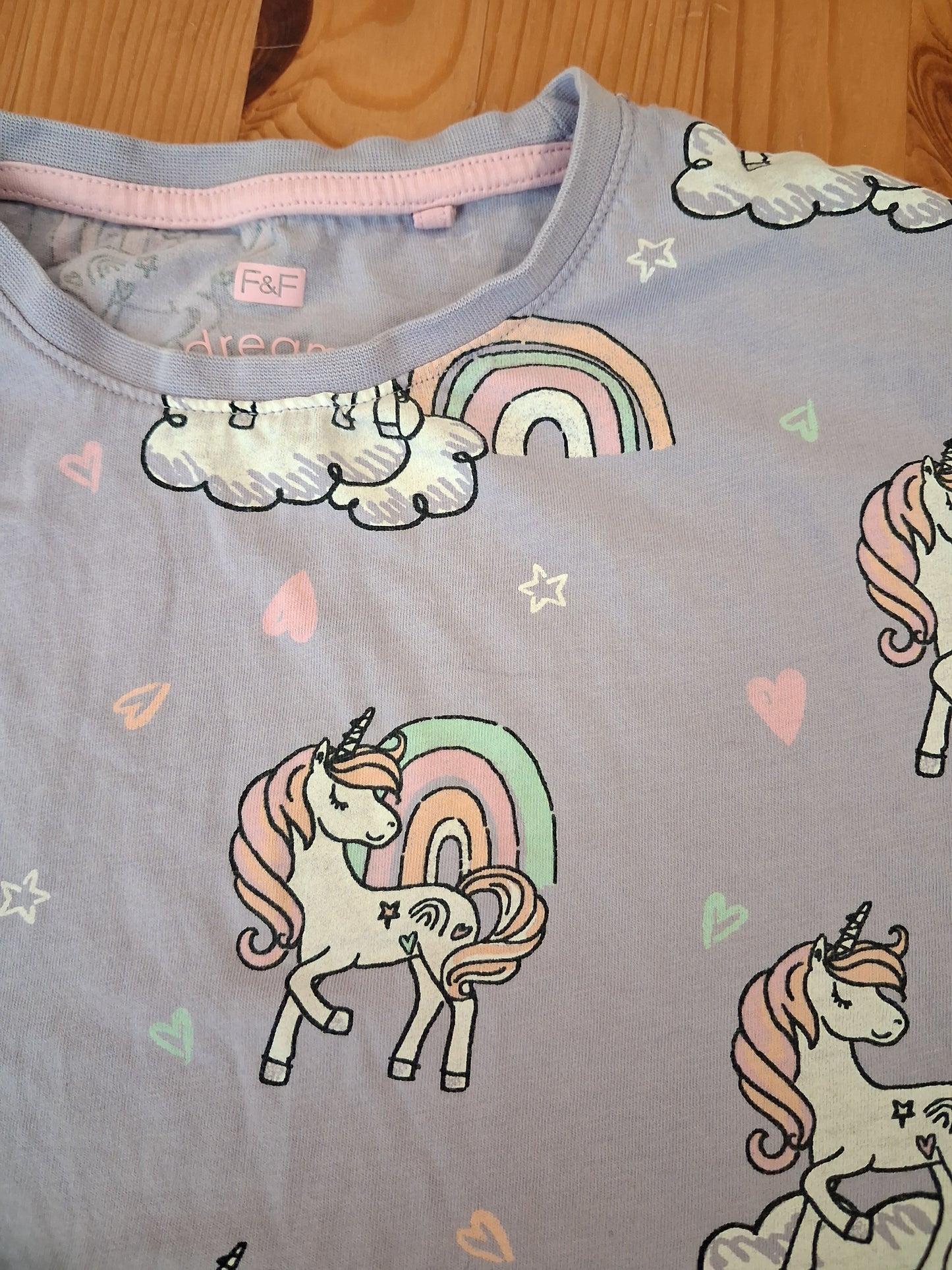 Light Purple Unicorn Shorts Pyjamas - Girls 5-6 years - F&F