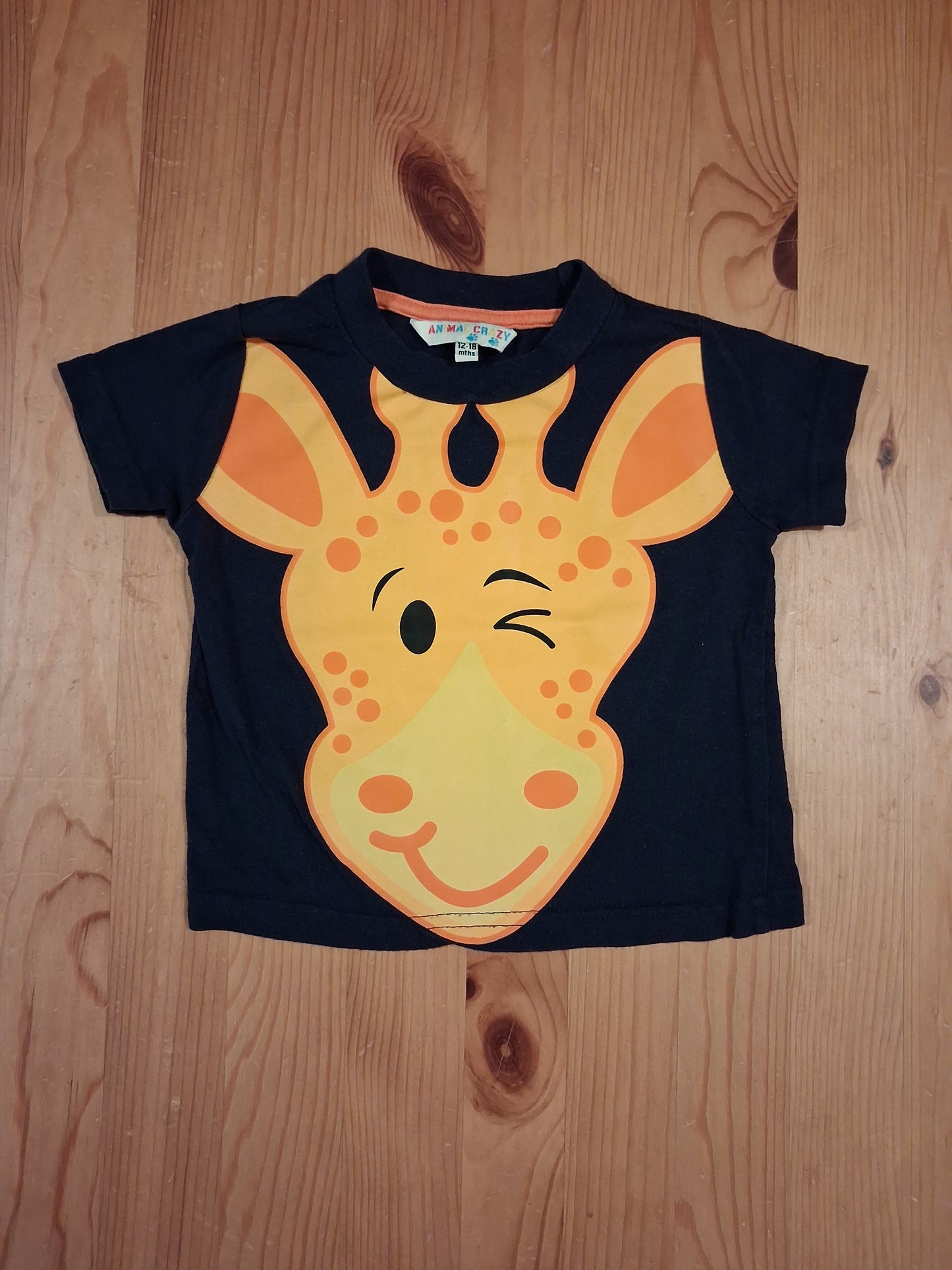 Navy Giraffe T-Shirt - Boys 12-18 months - Animal Crazy