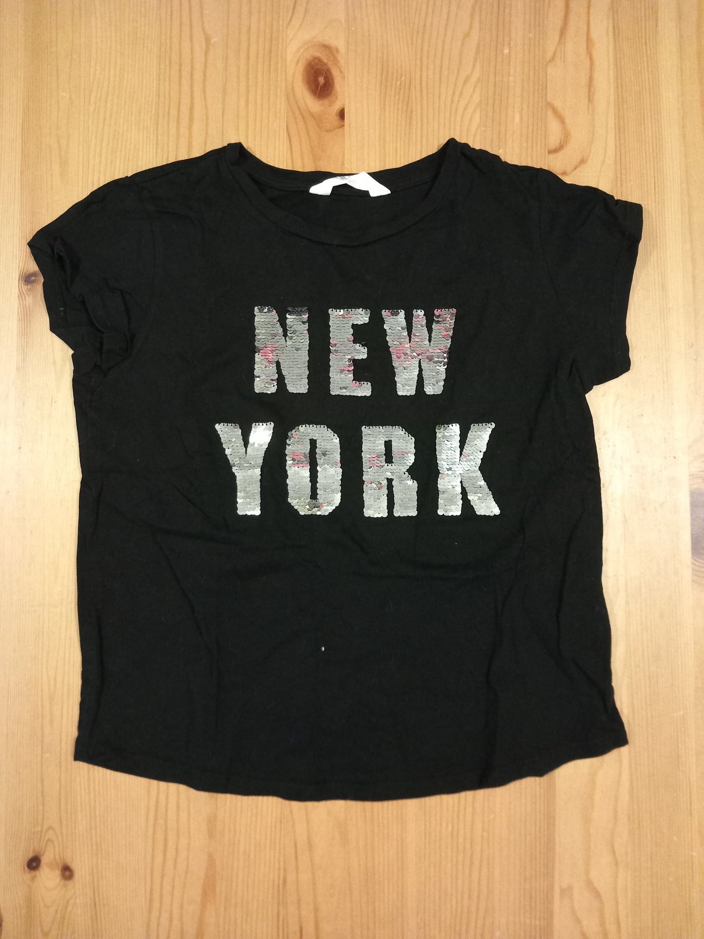 Black 'New York' Flip Sequin T-Shirt - Girls 12-14 years - H&M