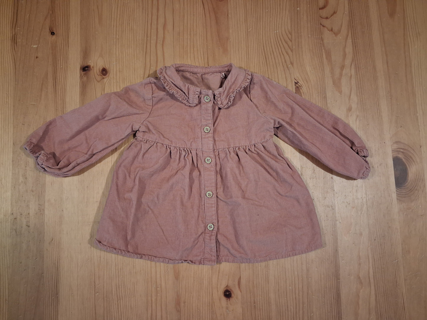 Light Pink Fine Corduroy Tunic Style Top - Girls 6-9 months - TU