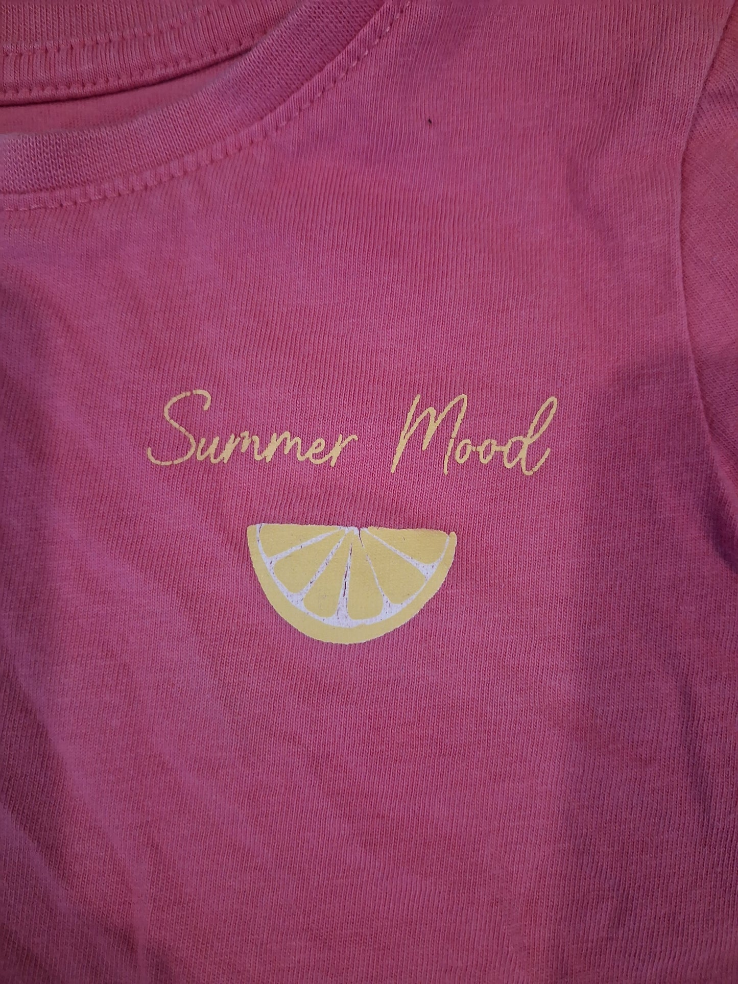 'Summer Mood' Pink Short/Cropped T-Shirt - Girls 18-24 months - Primark