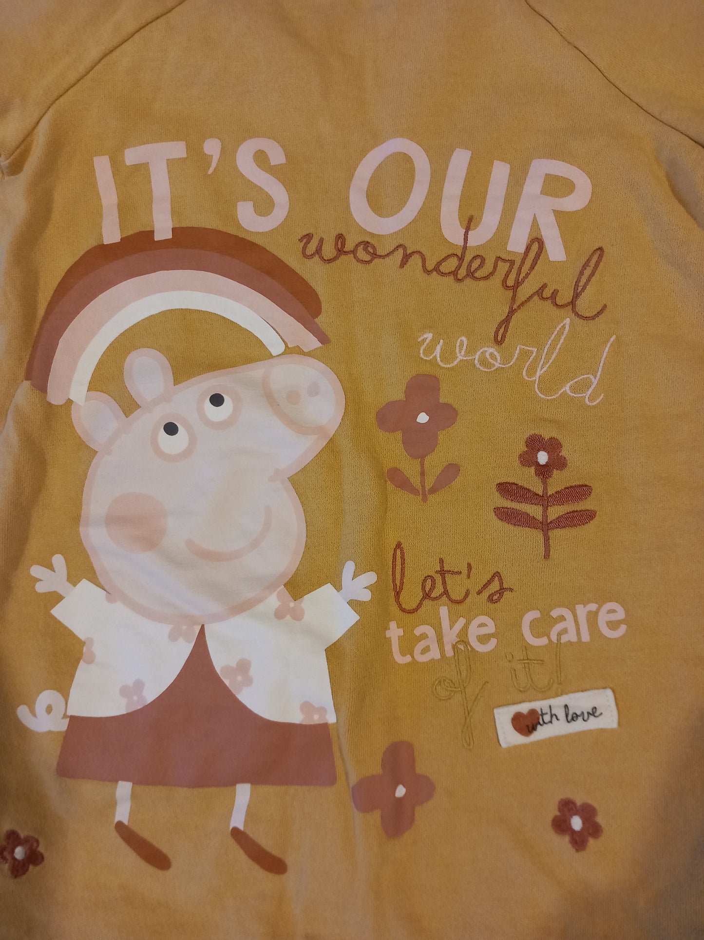 Mustard Peppa Pig Sweatshirt Style Tunic - Girls 4-5 years - George