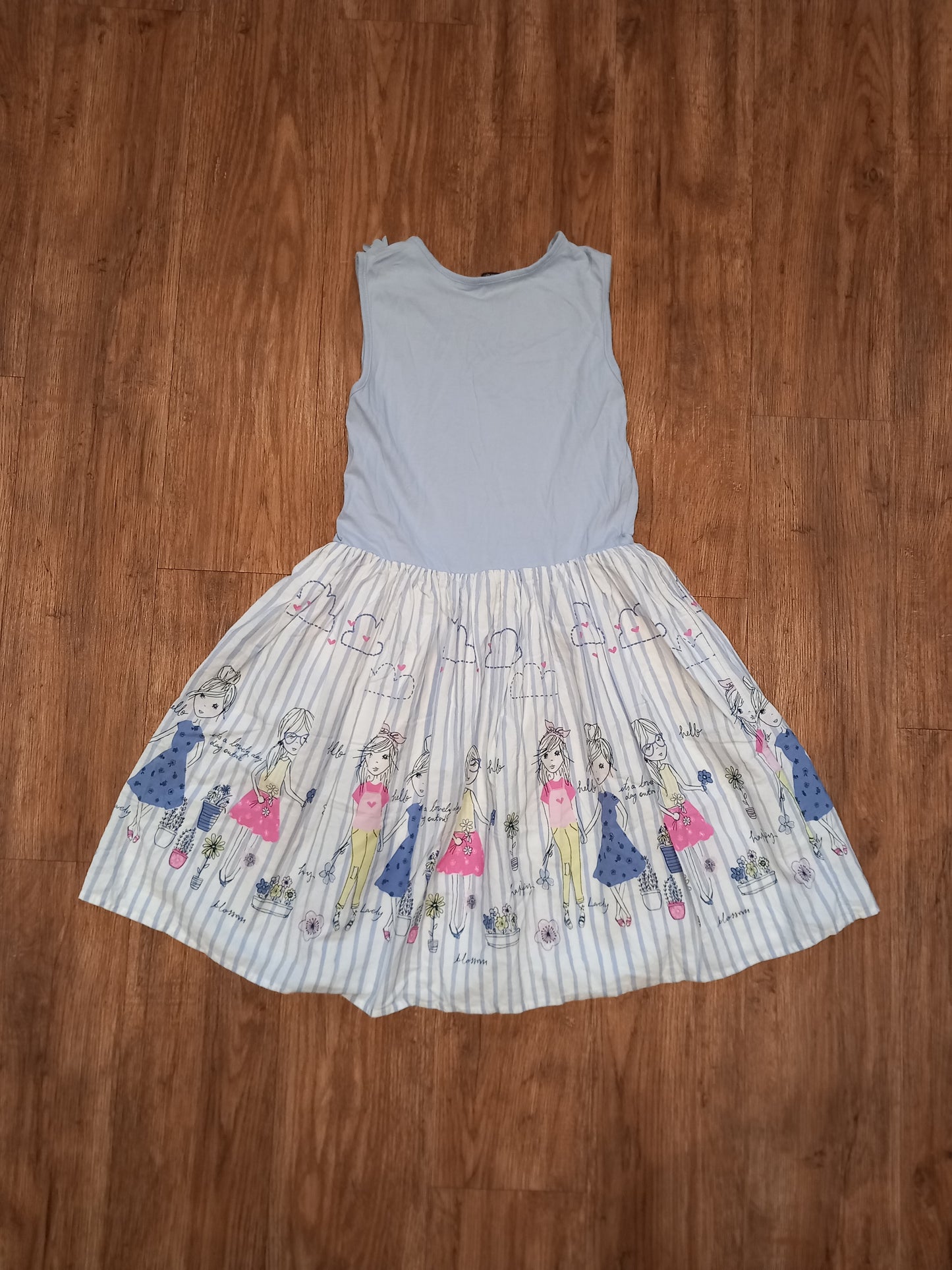 Dress With Lined Striped Skirt - Girls 10-11 years - George