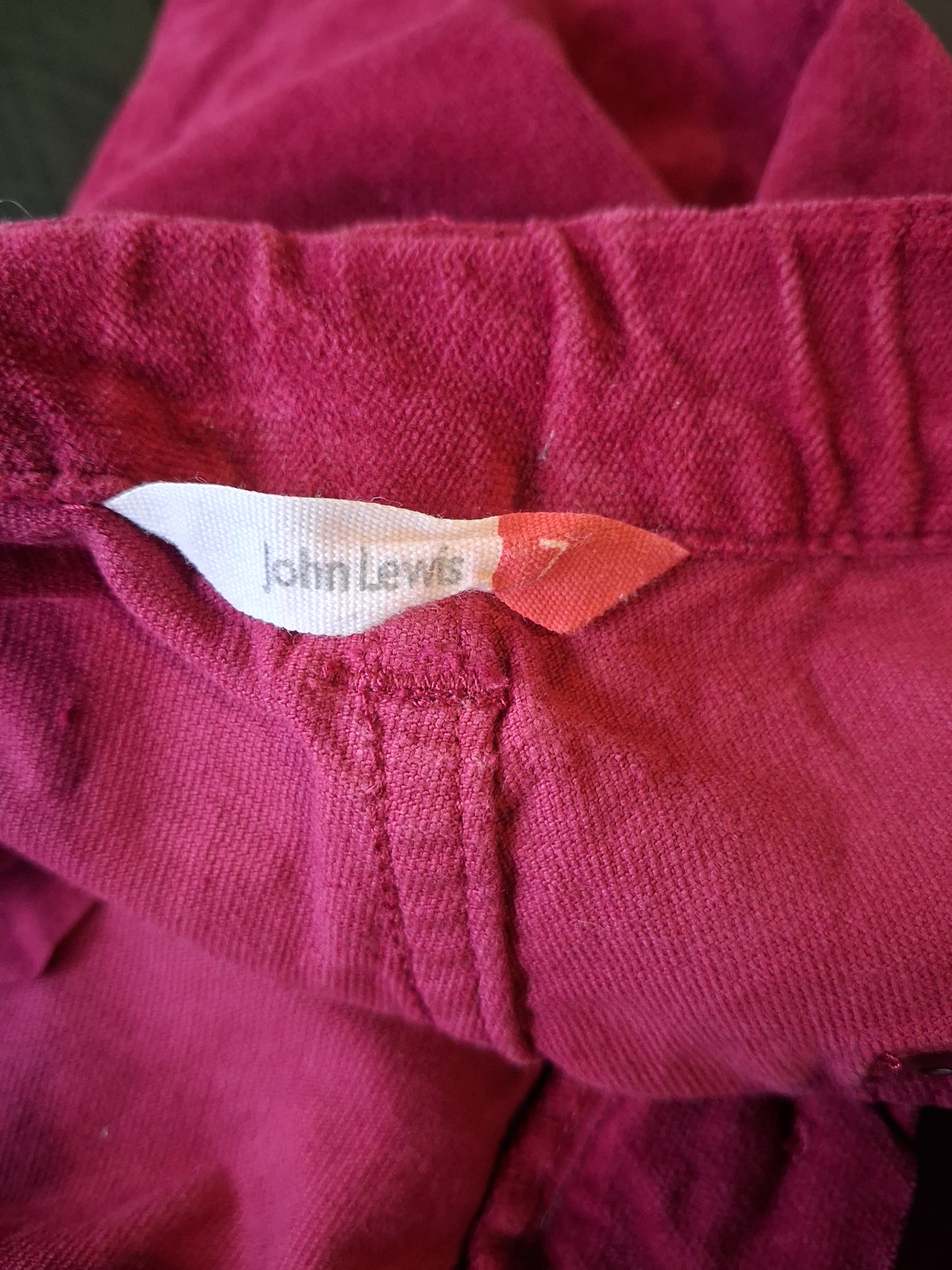 Plum Coloured Soft Feel Trousers With Adjustable Waistband - Girls 7 years - John Lewis