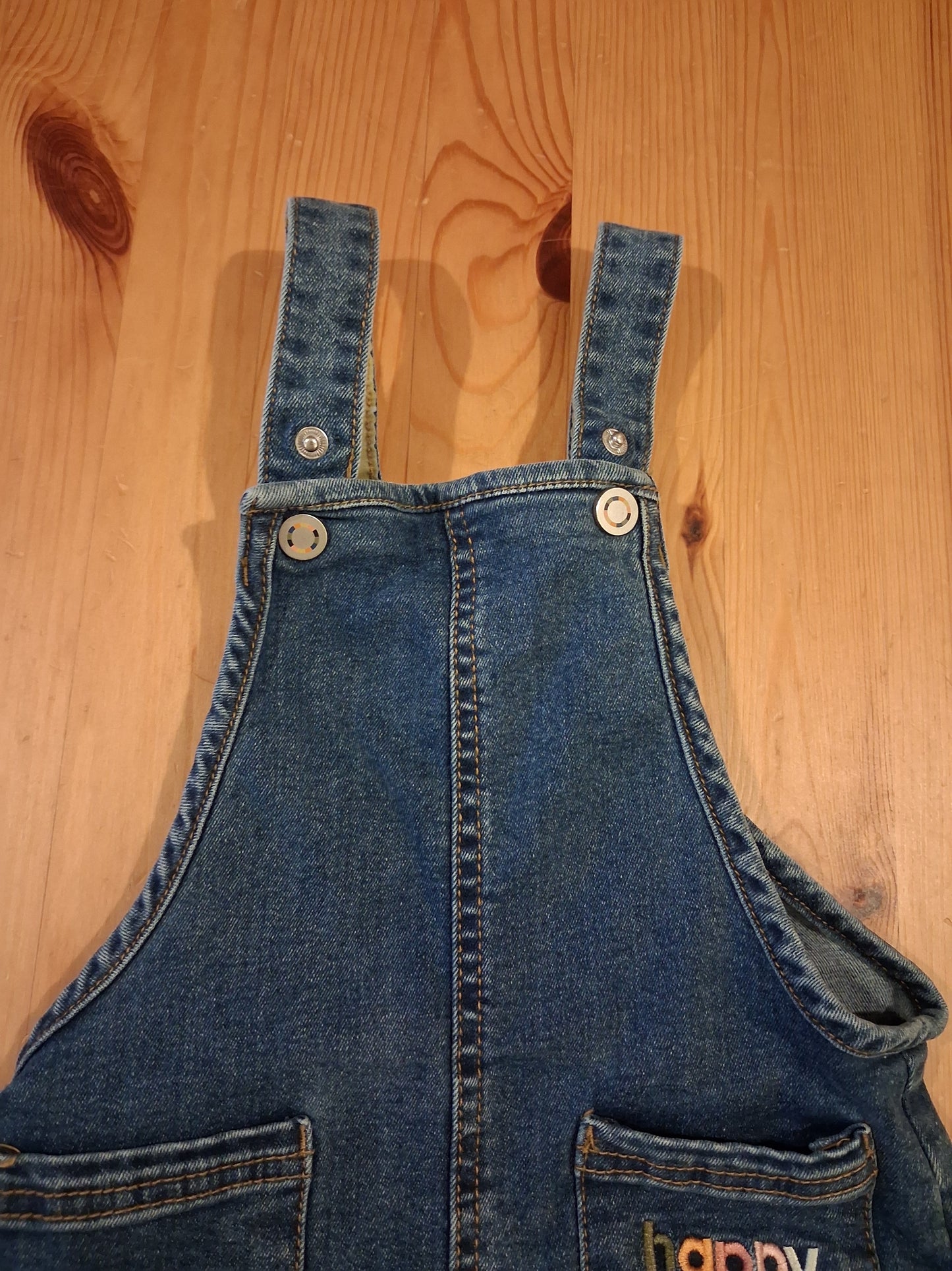 'Happy Crew' Dungarees & Ribbed Bodysuit Set - Boys 18-24 months - Primark