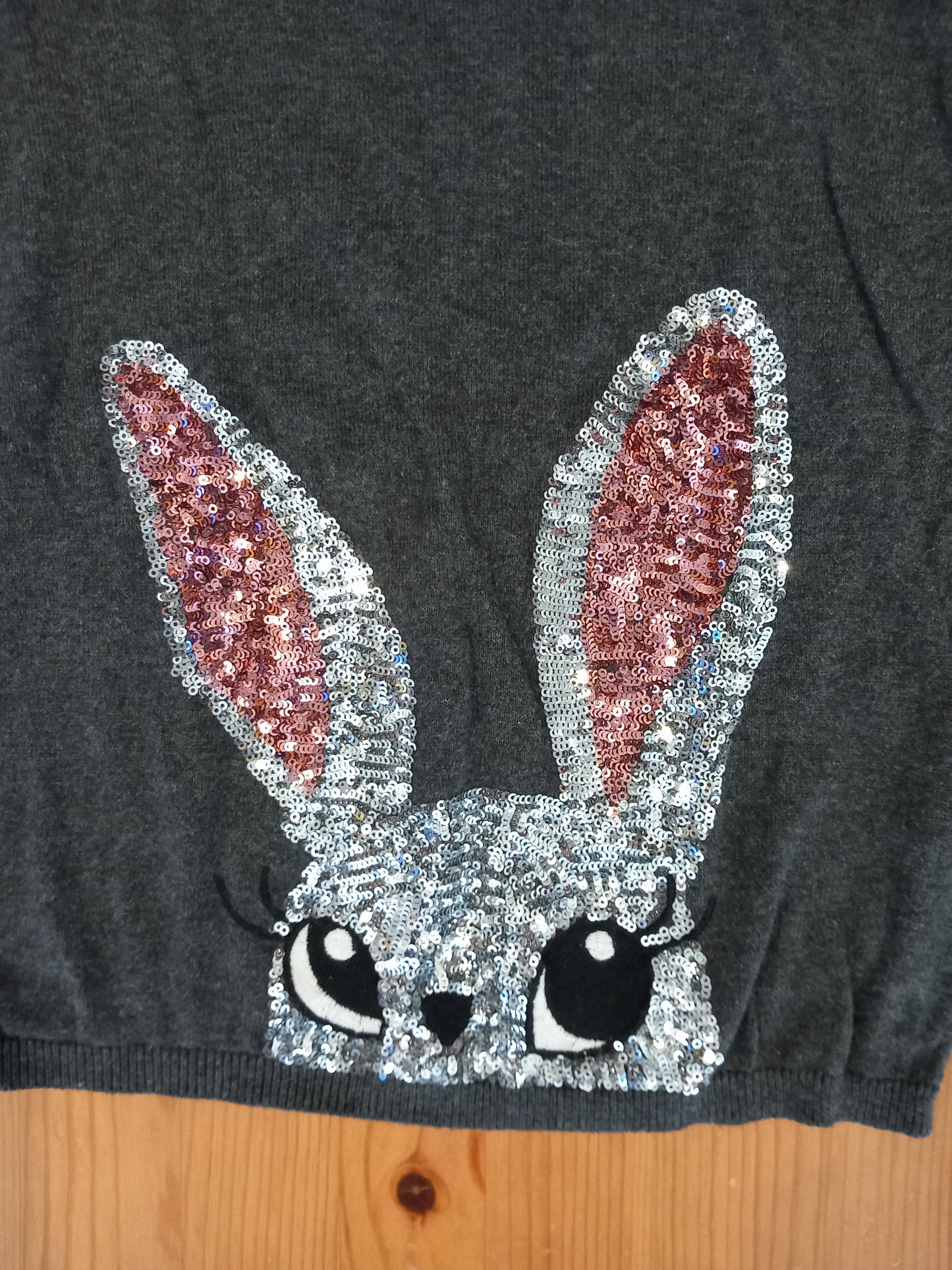 Grey Sequined Rabbit Jumper - Girls 12-14 years - H&M