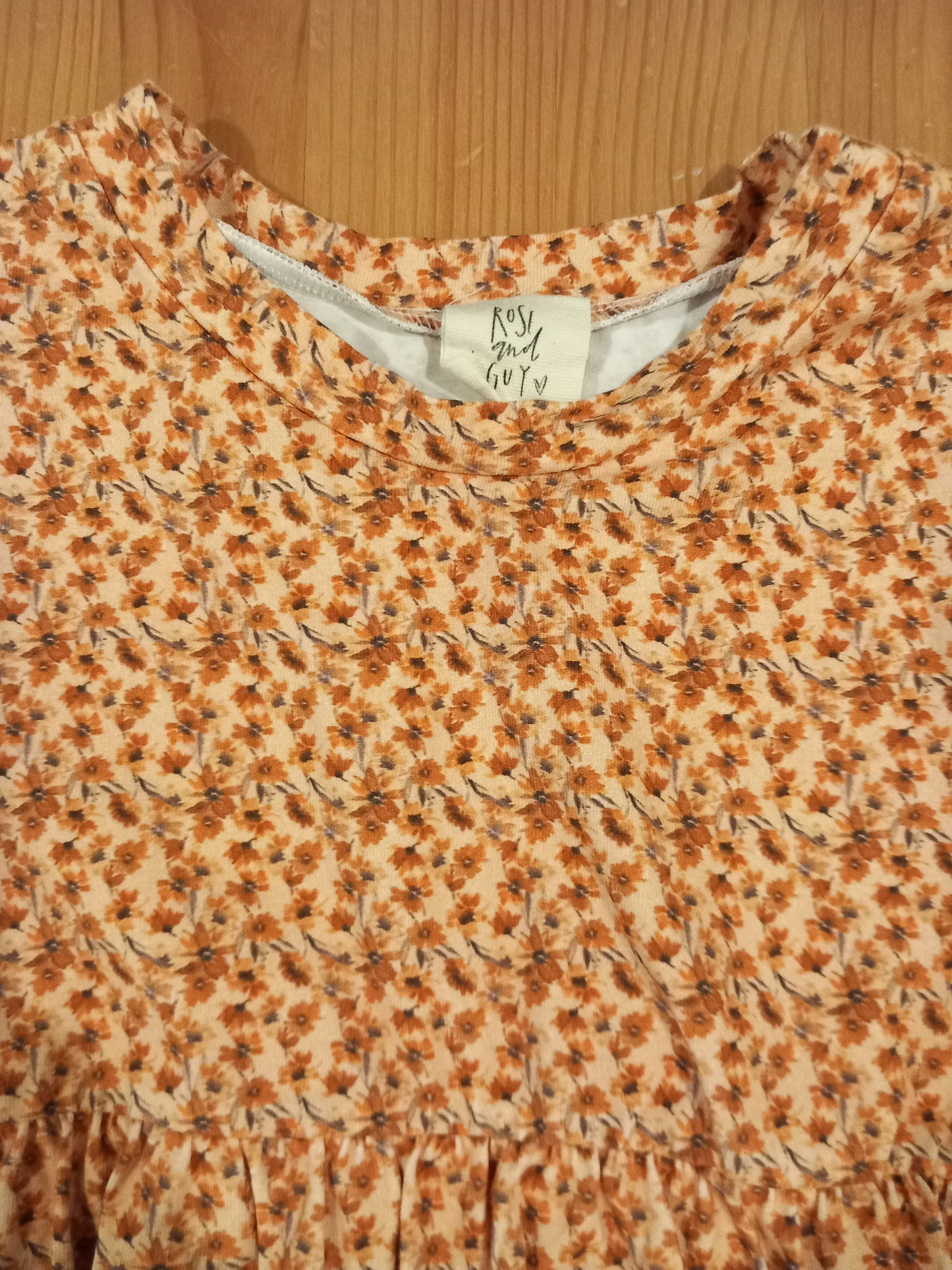 Handmade Rose & Guy Floral Long Sleeve Dress - Girls 6-7 years - Rose & Guy