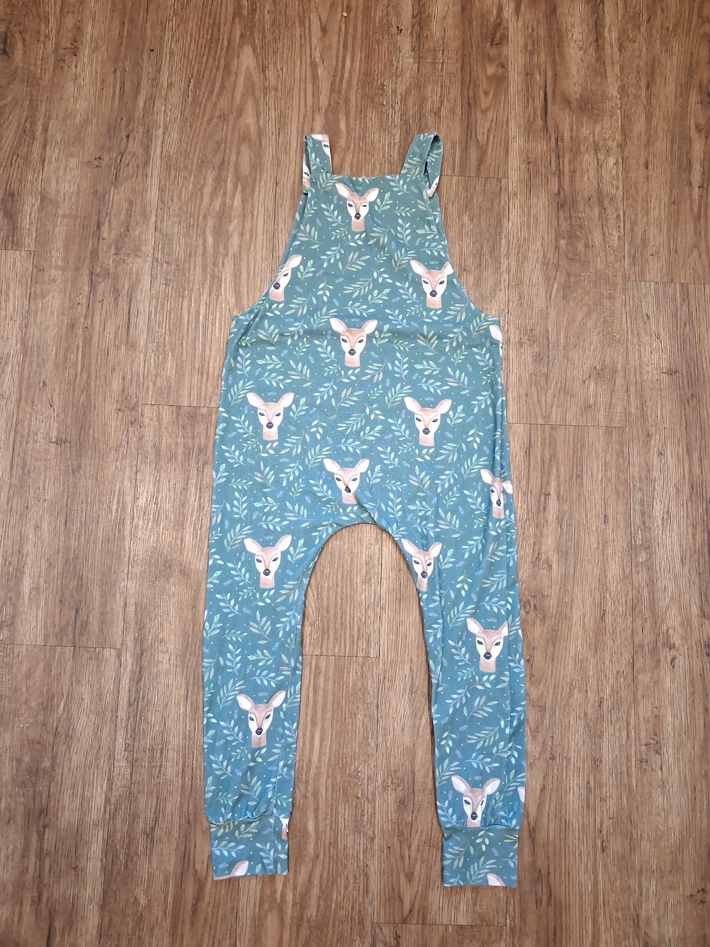 Handmade Deer & Nature Dungarees - Girls 4-5 years - Little J Clothing