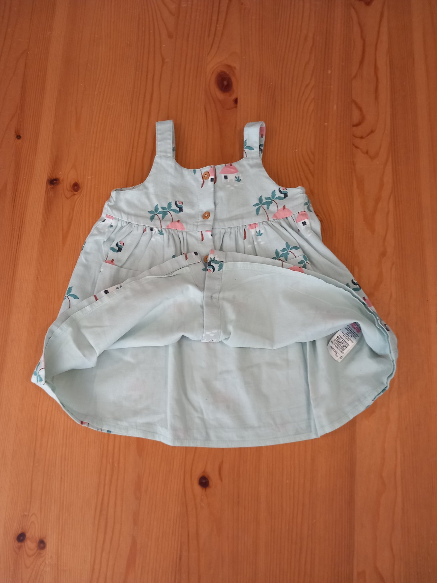Sleeveless Lined Pictures Dress - Girls 12-18 months - M&S