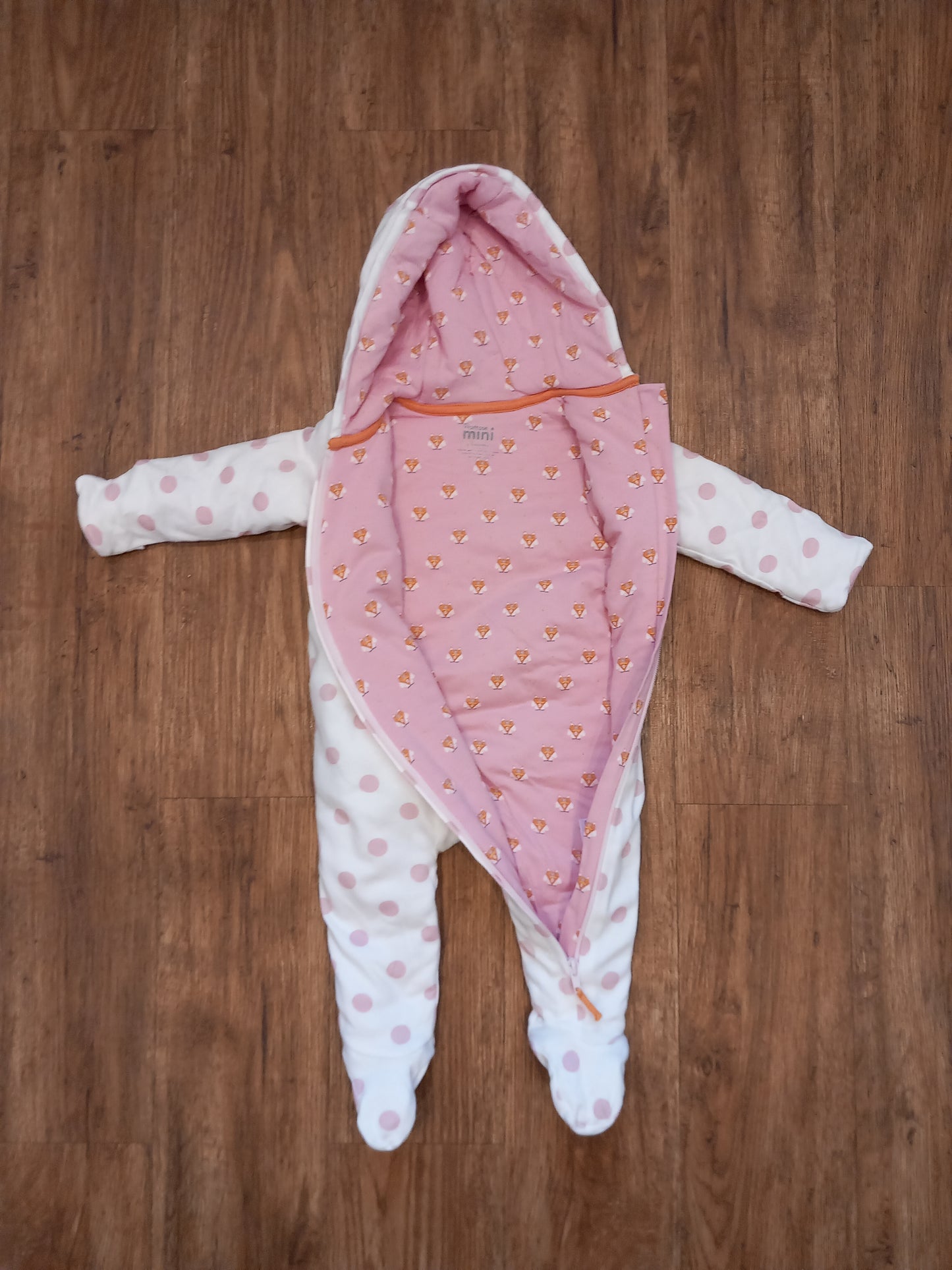 'Hello Little Friend' Fox Pramsuit With Foldover Cuffs - Girls 6-9 months - Waitrose Mini