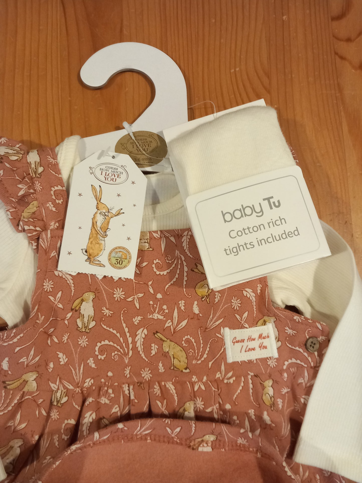 Guess How Much I Love You Dress, Bodysuit & Tights Set (BNWT) - Girls 3-6 months - TU