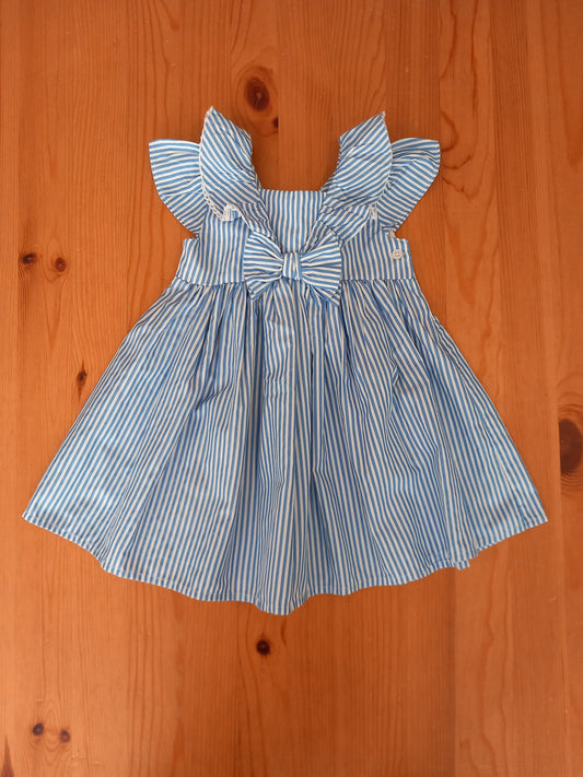 Striped Bow Front Dress - Girls 9-12 months - TU