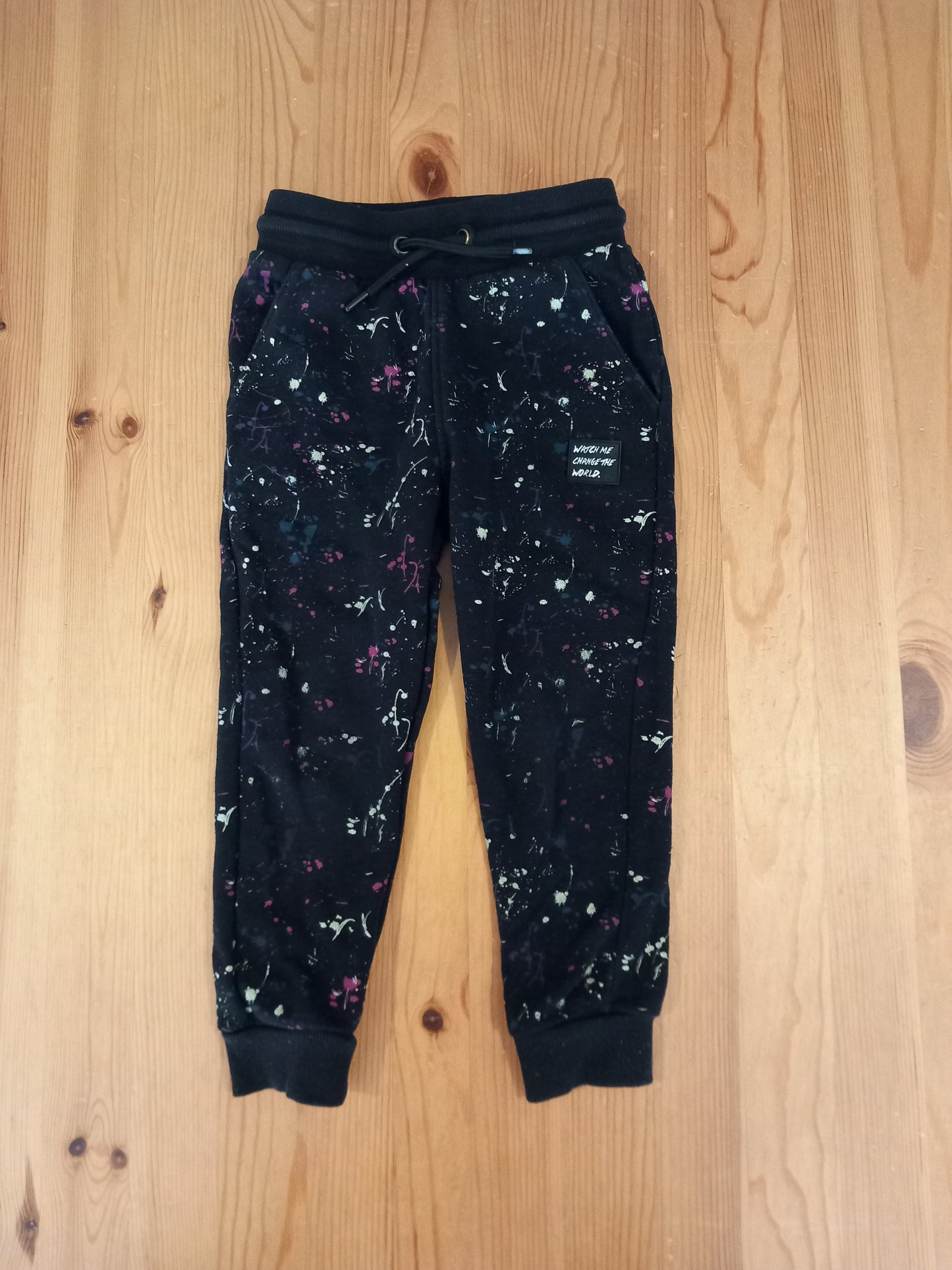 Black Paint Splash Joggers With Adjustable Drawstring Waist - Boys 3-4 years - Primark