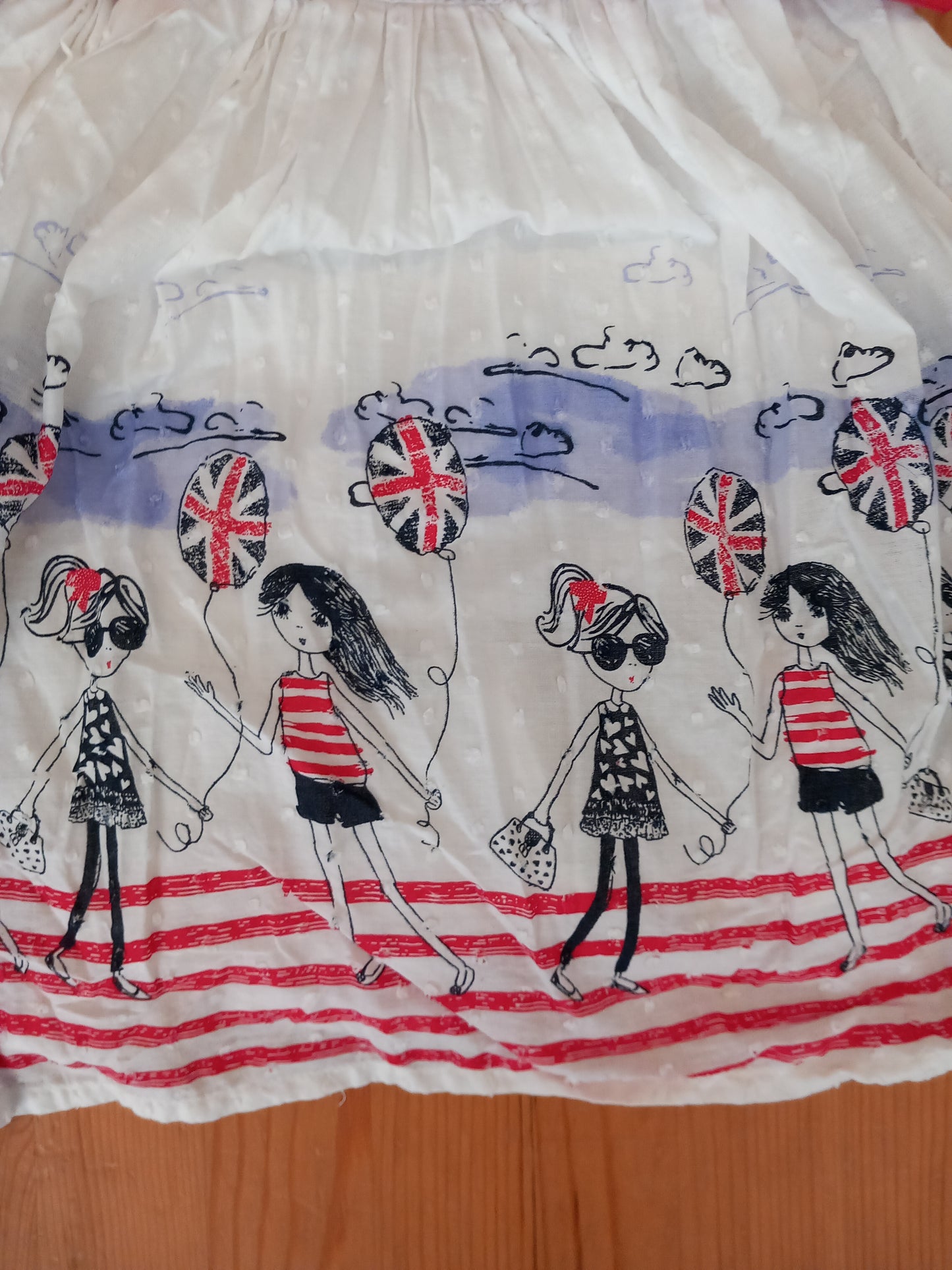 Lined Pictures Dress With Belt - Girls 7-8 years - George