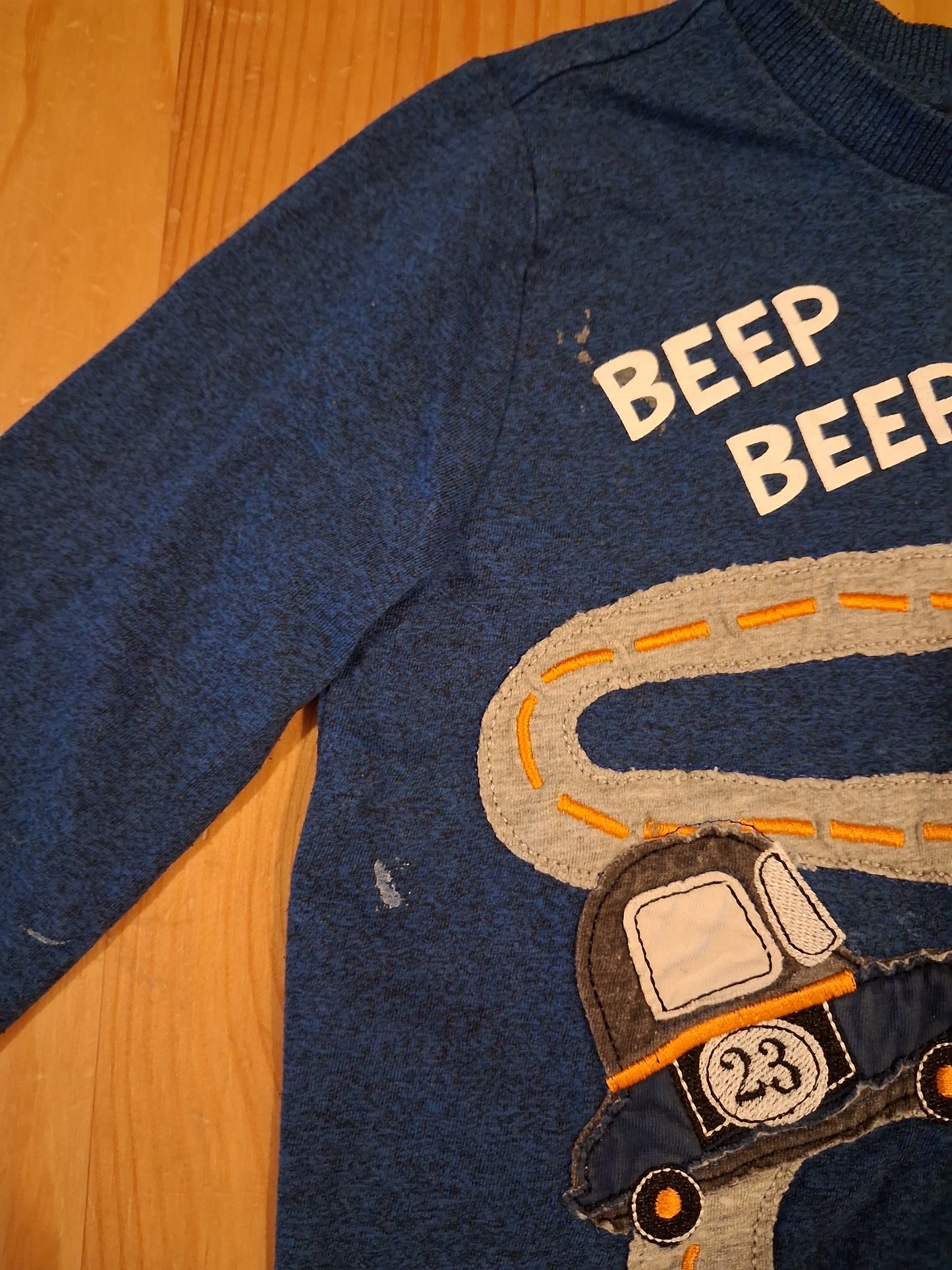 Dark Blue 'Beep Beep' Cars Long Sleeve Top - Boys 2-3 years - F&F
