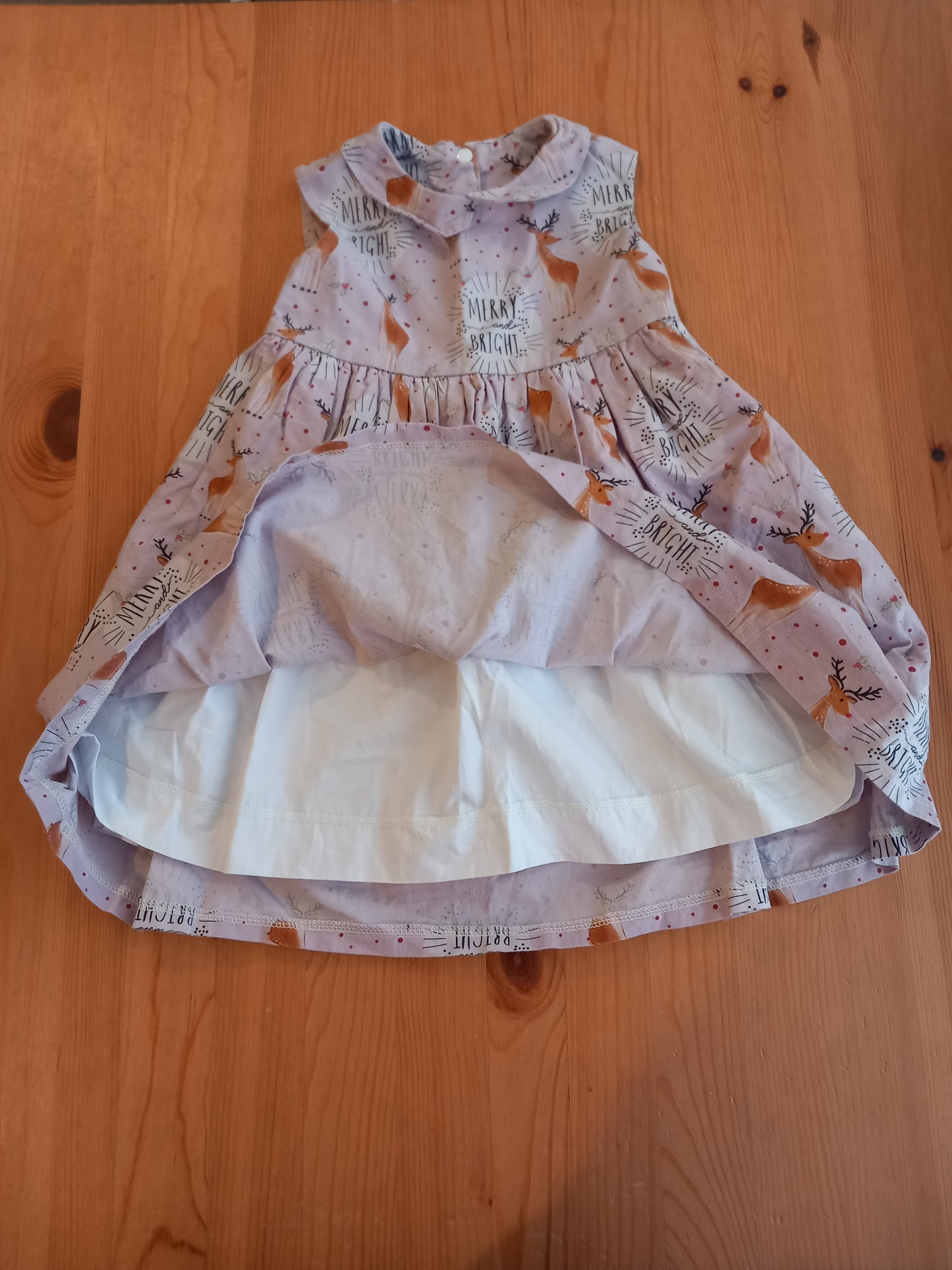 Handmade Lined Christmas Dress - Girls 3-4 years - Popsy & Mama