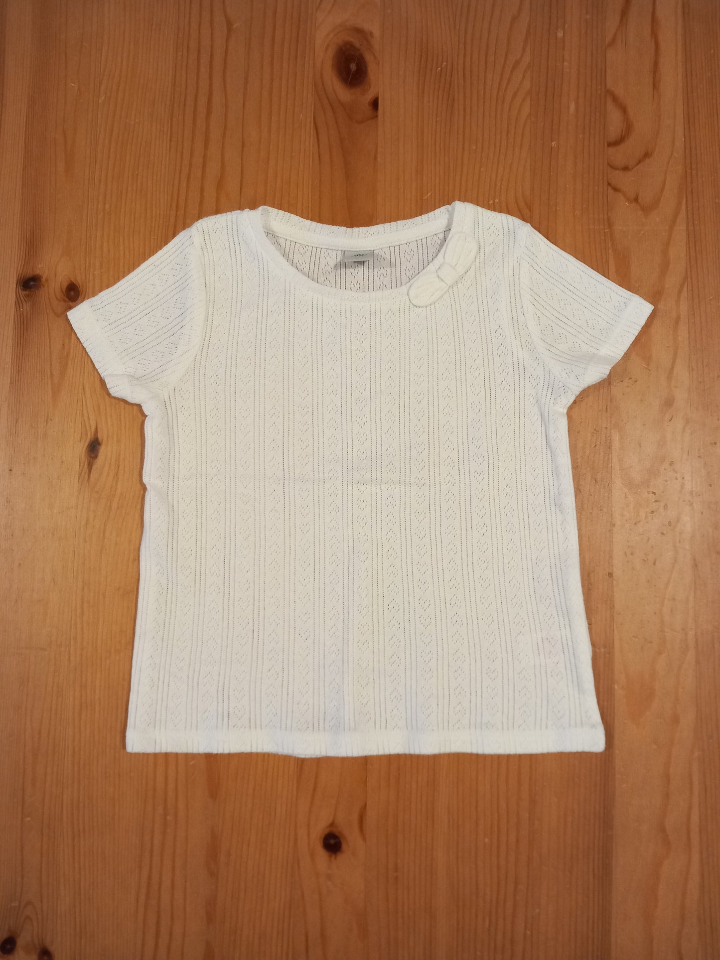 White Patterned Bow T-Shirt - Girls 4-5 years - TU