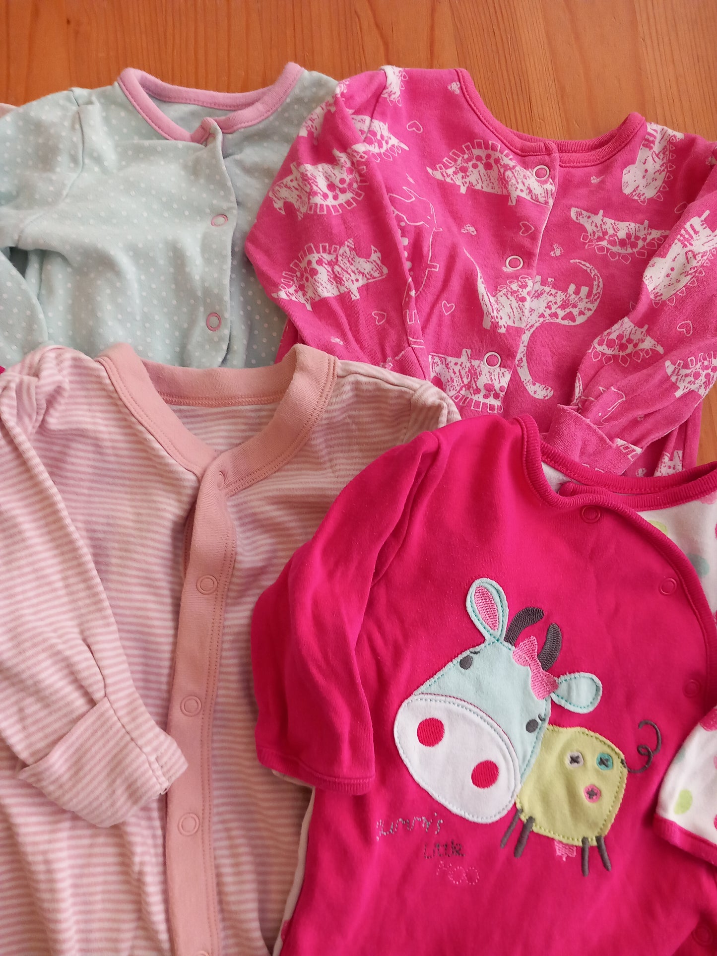 8 x Sleepsuits - Girls 0-3 months - Mixed Brands