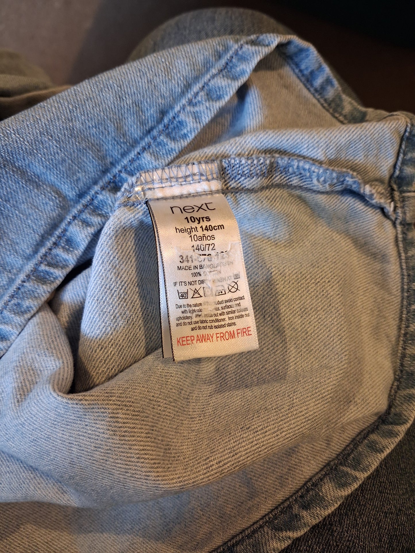 Light Denim Short Sleeve Dress - Girls 10 years - Next