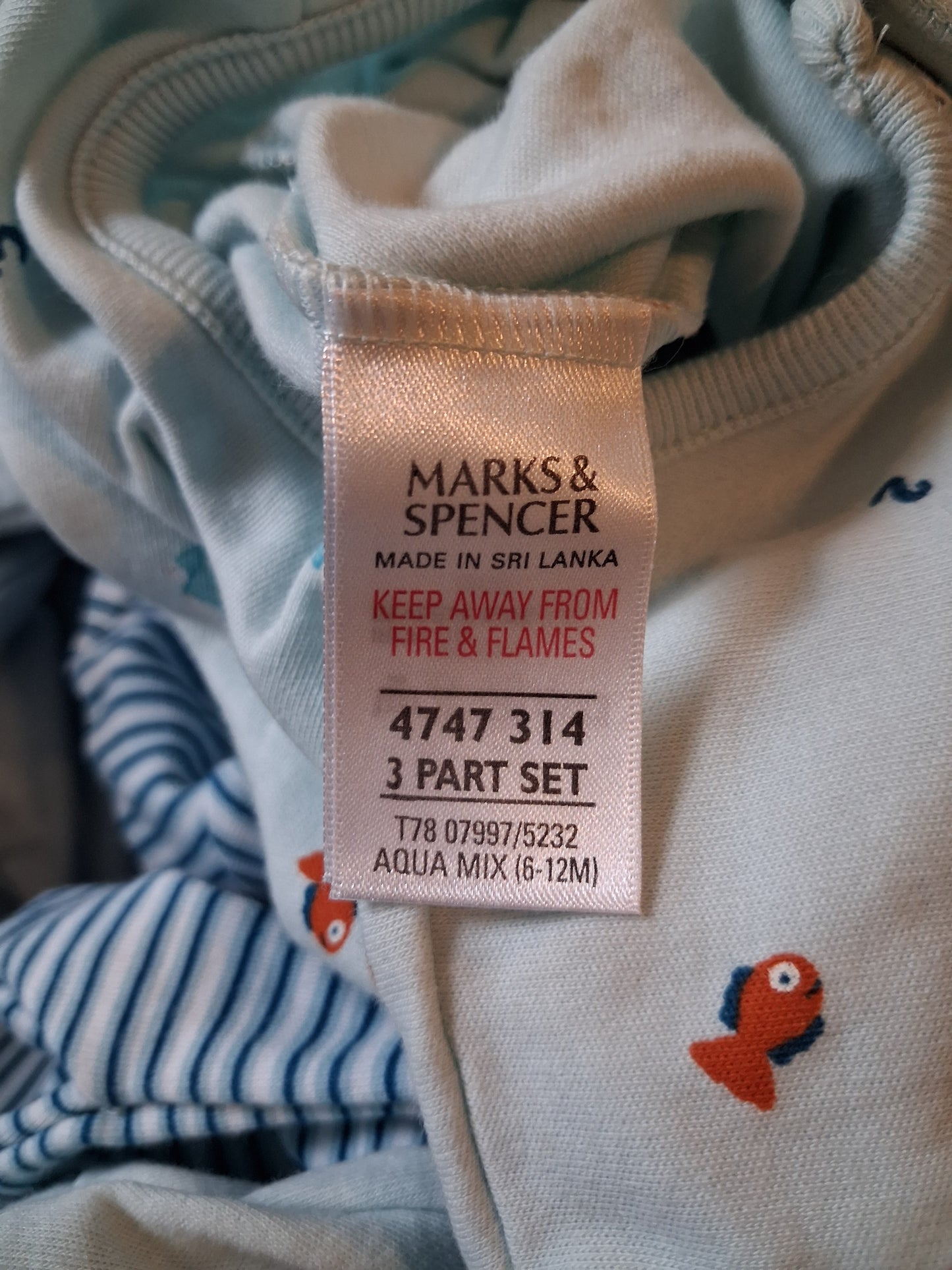 3 x Sleepsuits - Boys 6-12 months - M&S