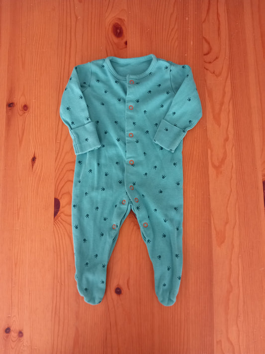 Paw Prints Sleepsuit - Unisex 1-3 months - Mothercare