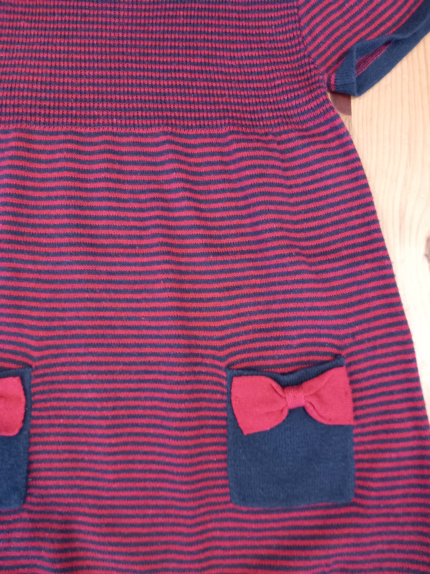 Short Sleeve Striped Dress - Girls 18-23 months - Matalan