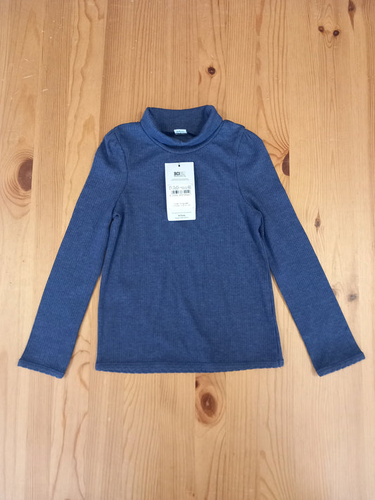 Blue Ribbed Rollneck Top (BNWT) - Girls 4-5 years - TU