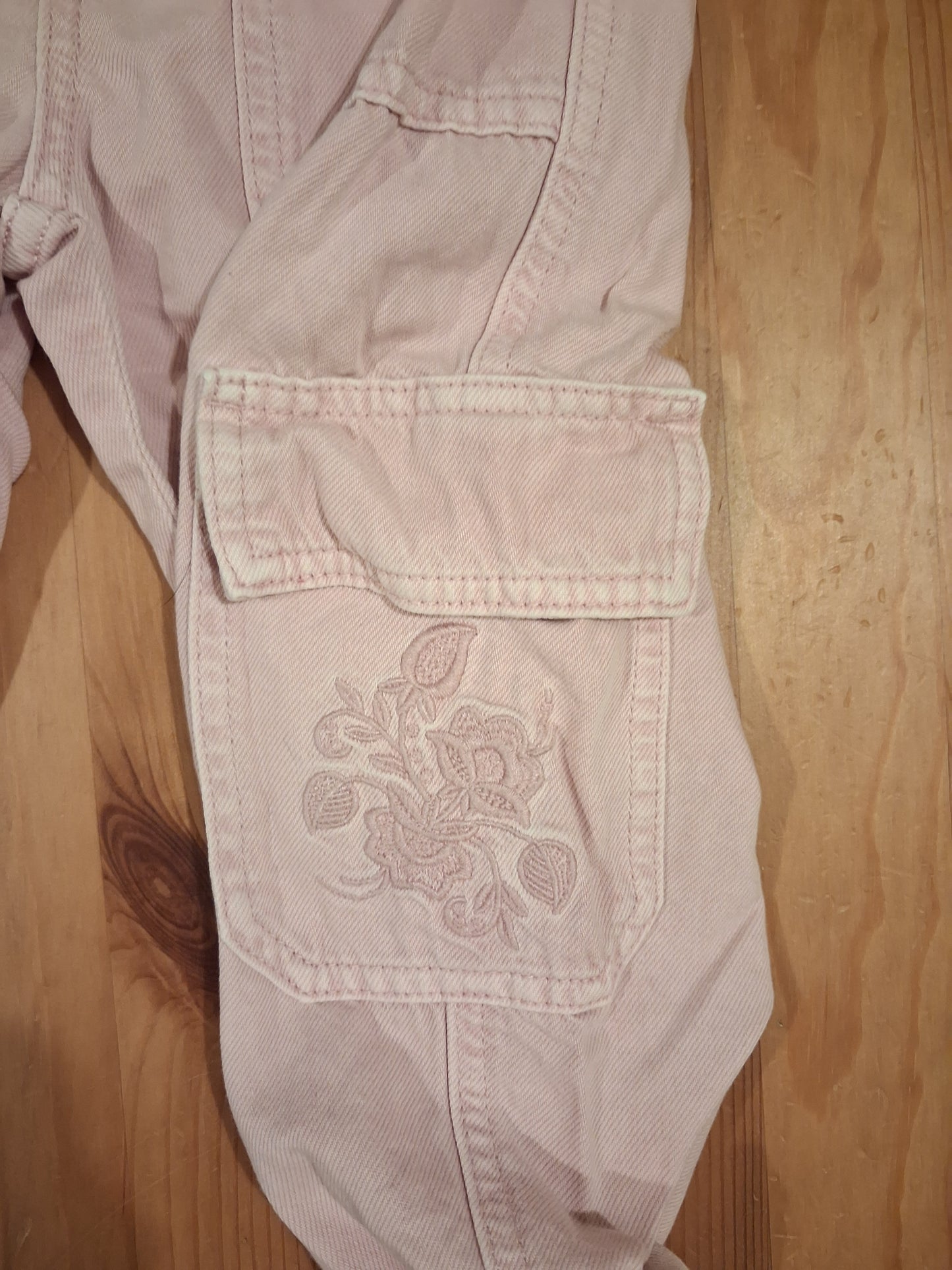 Light Pink Combat Style Trousers With Adjustable Elasticated Waistband - Girls 5-6 years - George