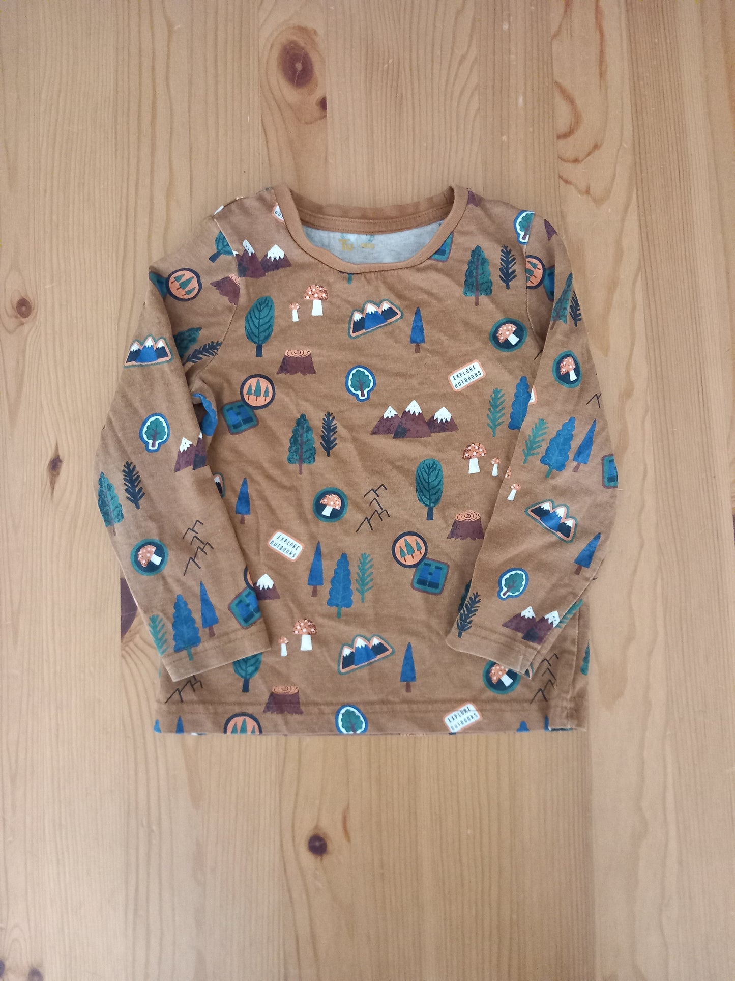 Brown 'Explore Outdoors' Long Sleeve Top - Boys 2-3 years - TU