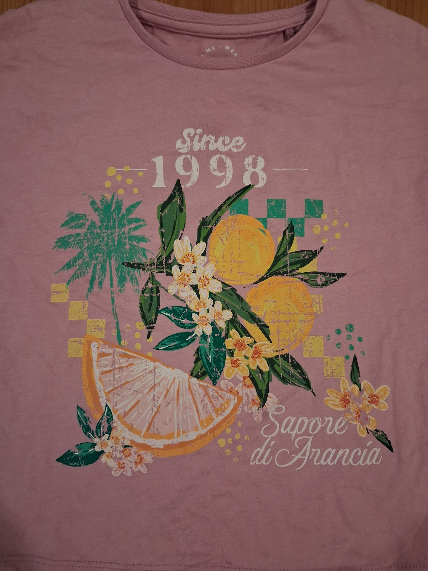 Shorter Length Oversized Fruits Short Sleeve Top - Girls 7 years - TU