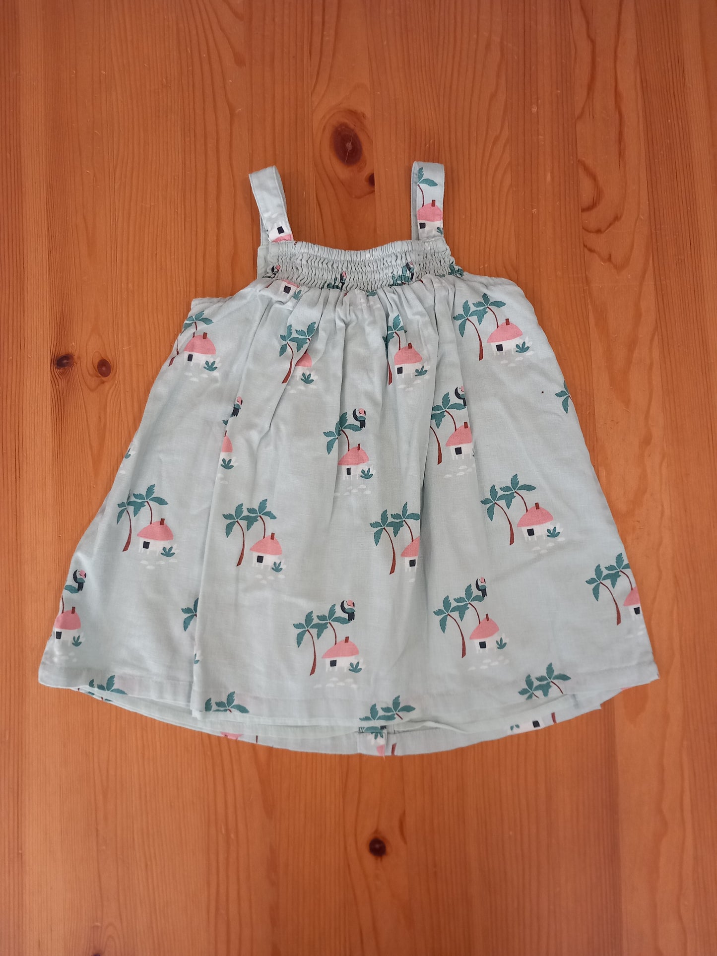 Sleeveless Lined Pictures Dress - Girls 12-18 months - M&S