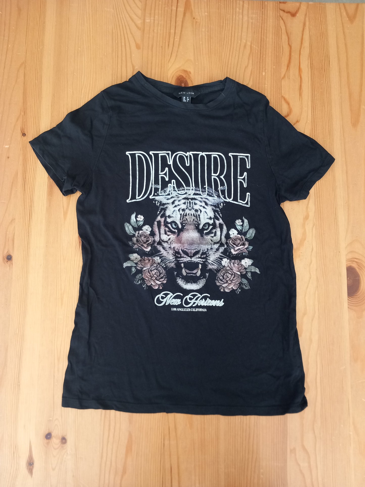 Black Tiger T-Shirt - Ladies Size 6 - New Look