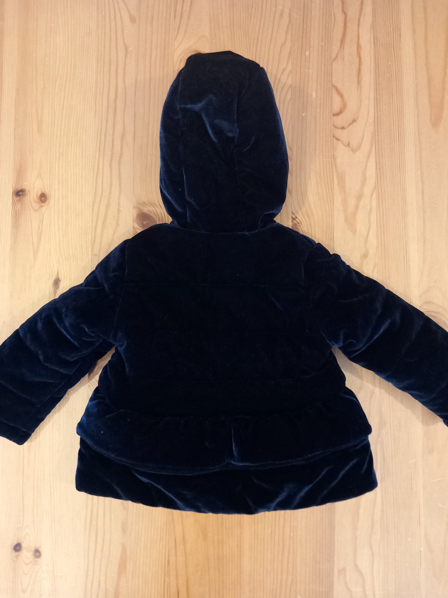 Navy Soft Feel Coat With Furry Hood - Girls 9-12 months - M&Co