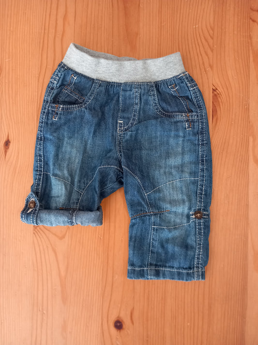 Distressed Look Jeans With Elasticated Waistband - Boys 3-6 months - TU