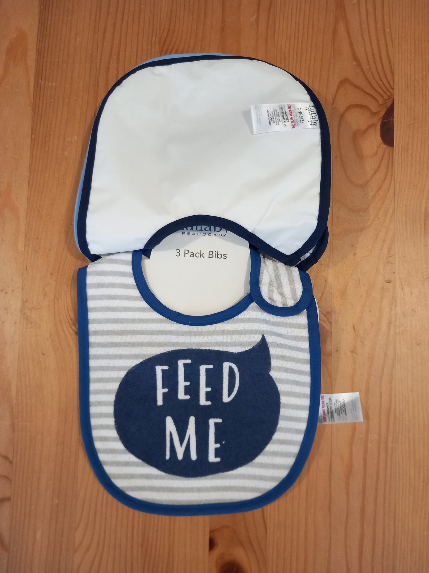 3 x Bibs (BNWT) - Boys One Size - Peacocks