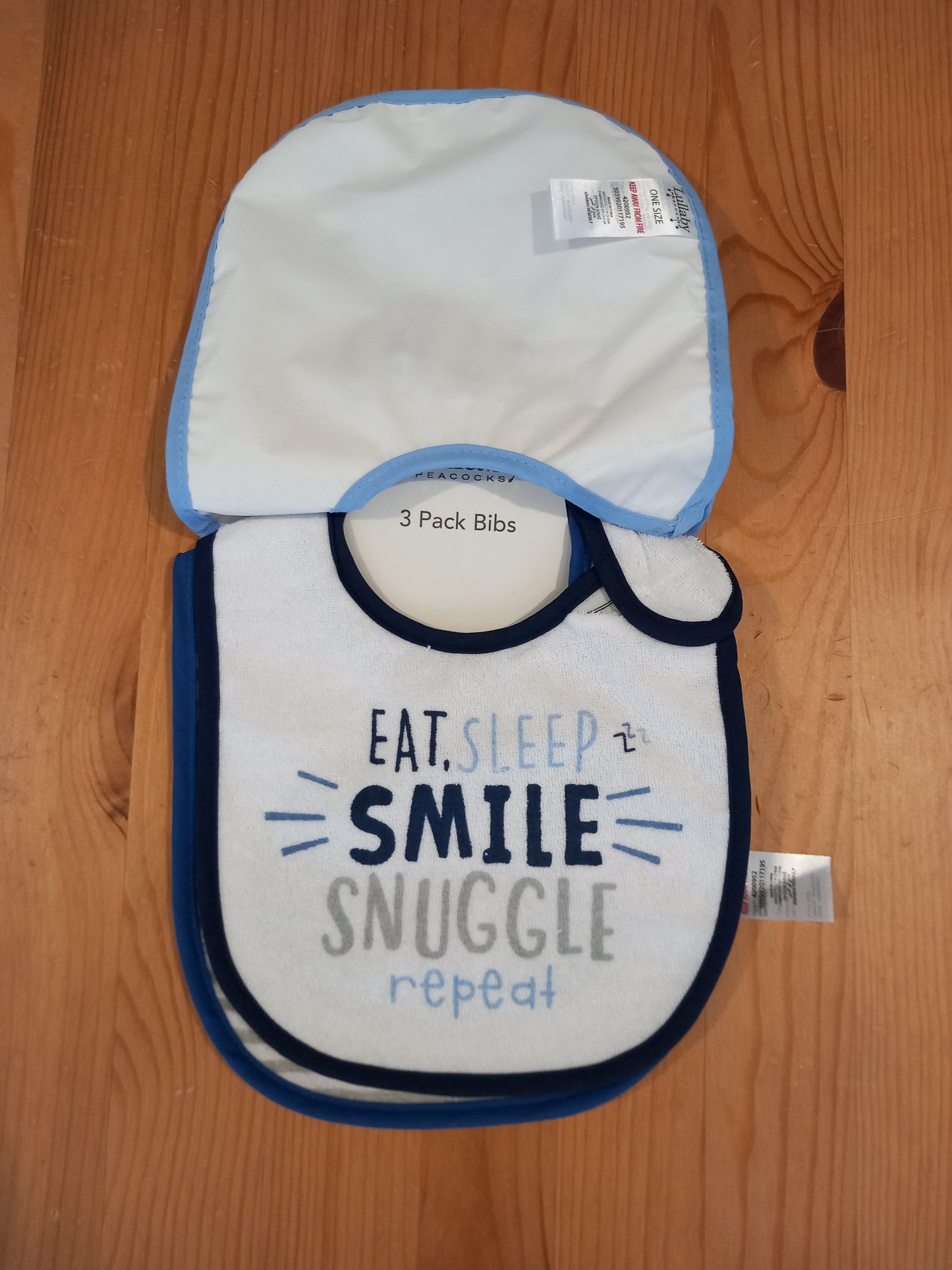 3 x Bibs (BNWT) - Boys One Size - Peacocks