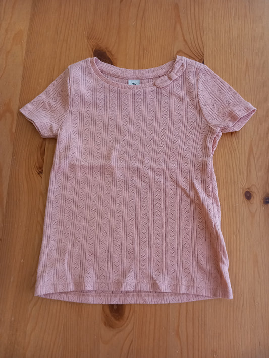 Pink Patterned Bow T-Shirt - Girls 4-5 years - TU