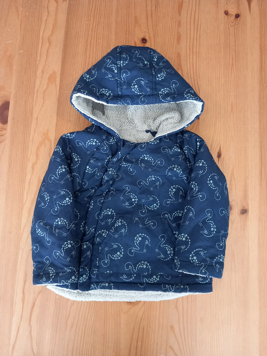Navy Dinosaurs Coat With Fleecy Lining - Boys 12-18 months - TU