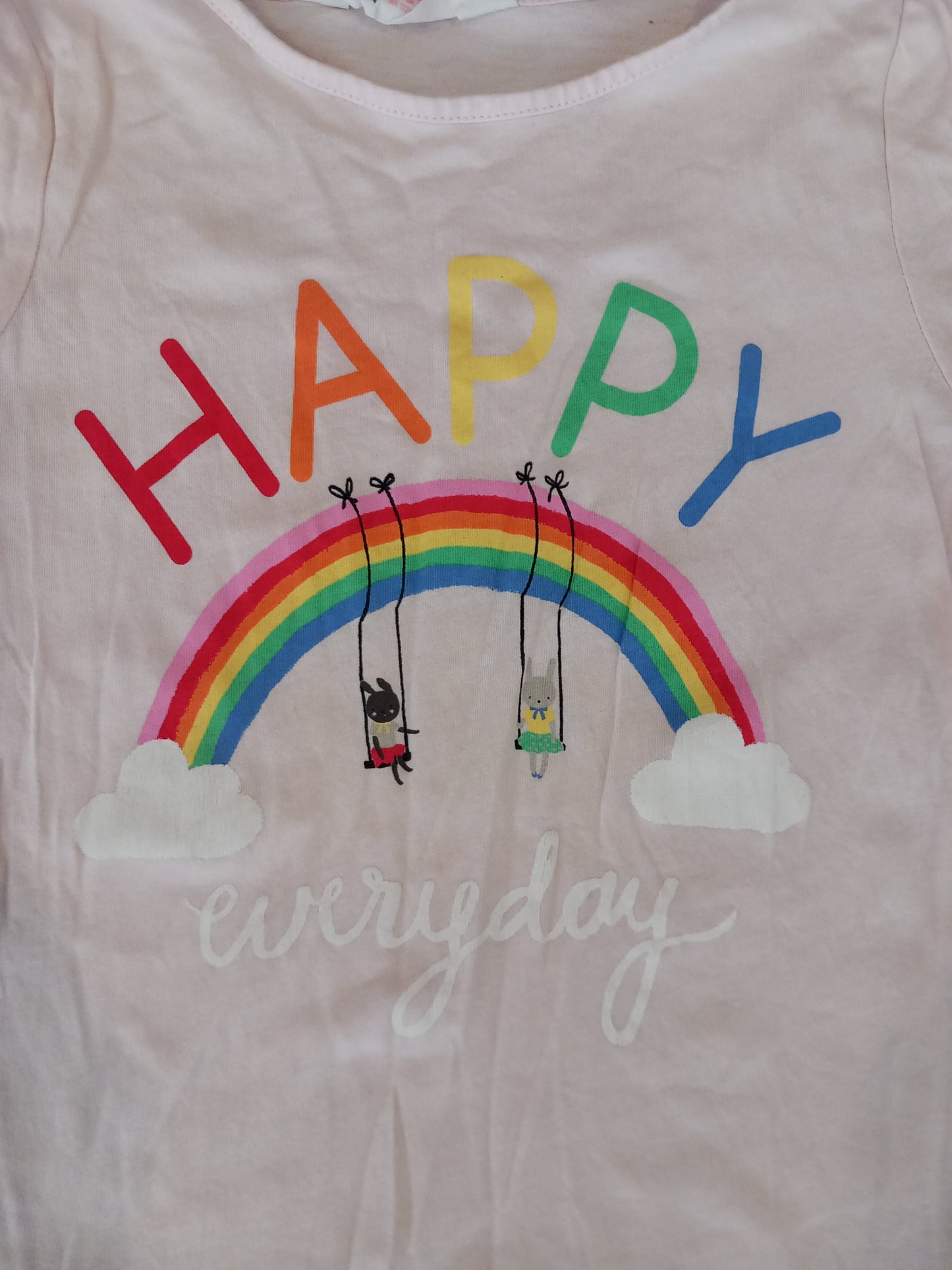 Light Pink 'Happy Everyday' T-Shirt - Girls 6-8 years - H&M
